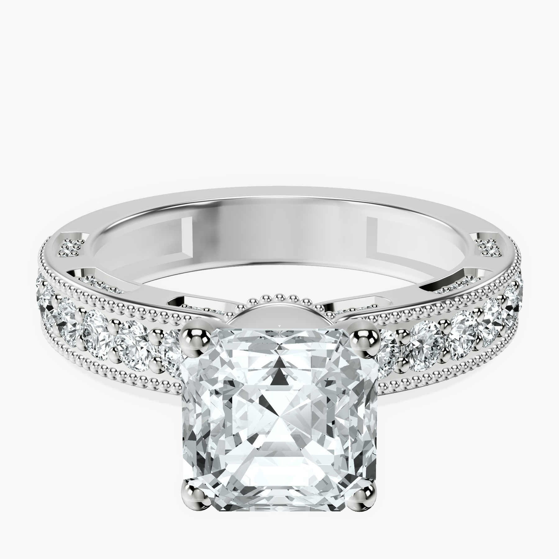 14kt White Gold Regalia Milgrain Lab Diamond Ring front image