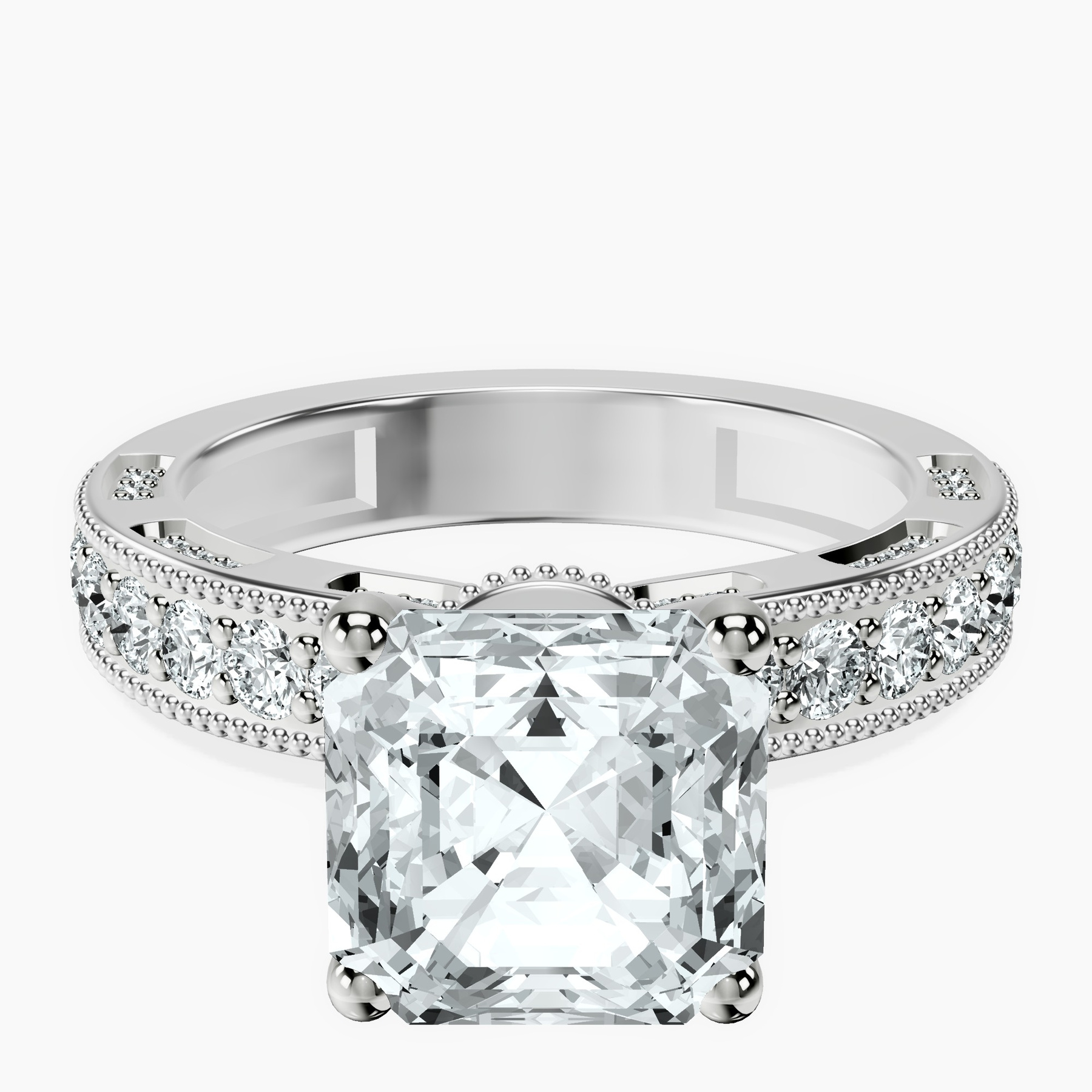 14kt White Gold Regalia Milgrain Lab Diamond Ring front image
