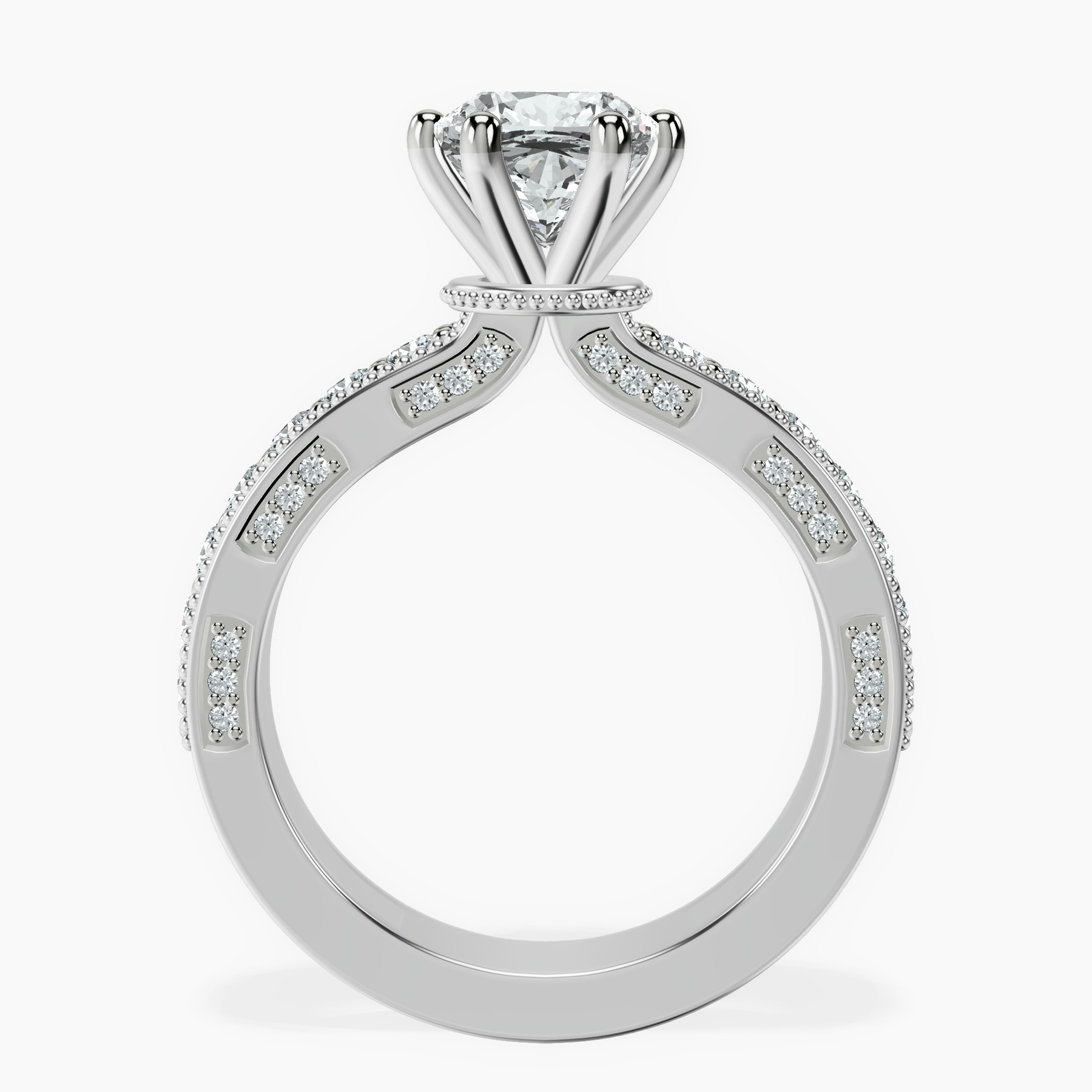 10kt White Gold Regalia Milgrain Lab Diamond Ring side right image one