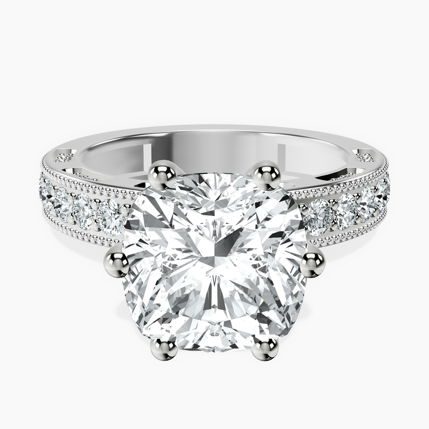 14kt White Gold Regalia Milgrain Lab Diamond Ring front image