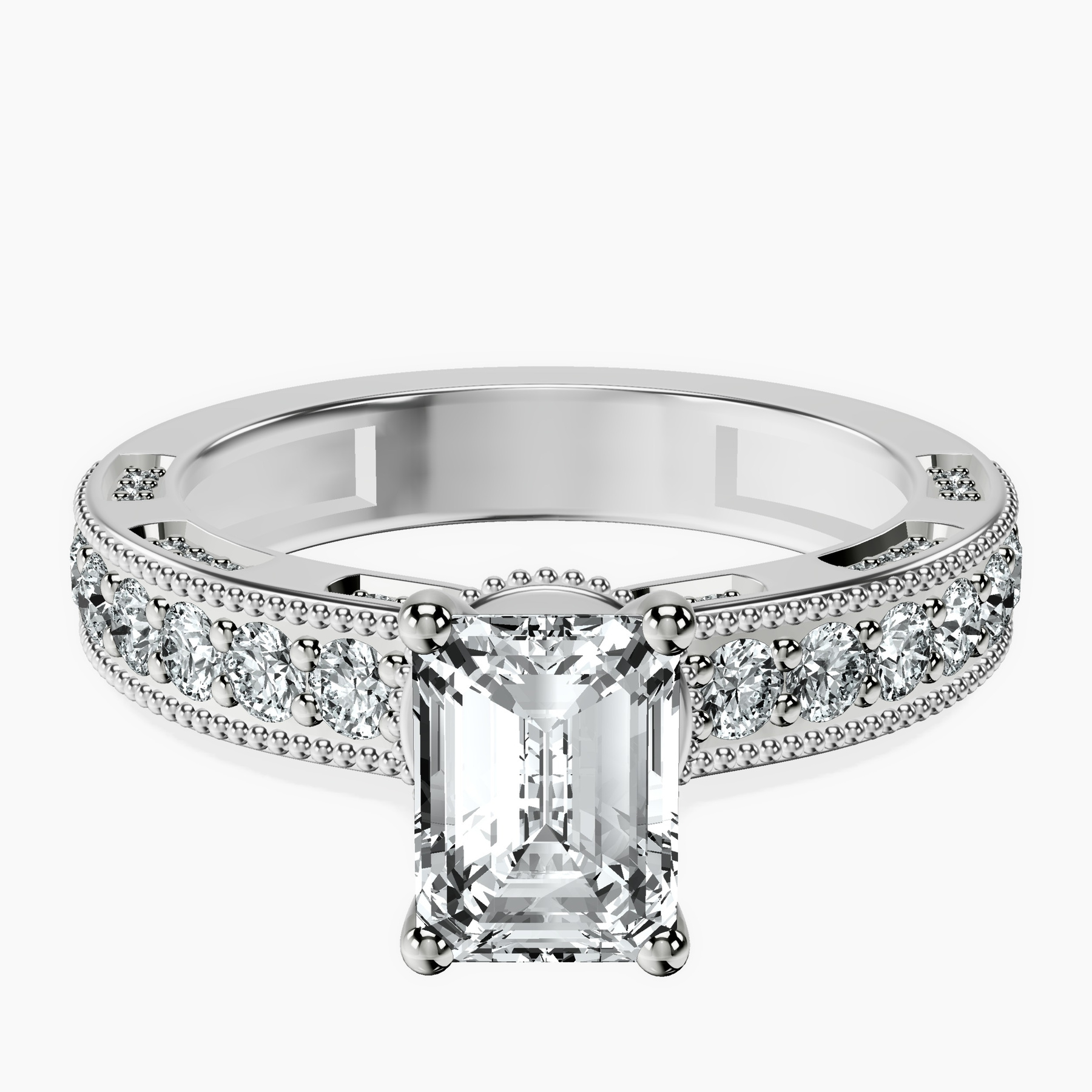 14kt White Gold Regalia Milgrain Lab Diamond Ring front image