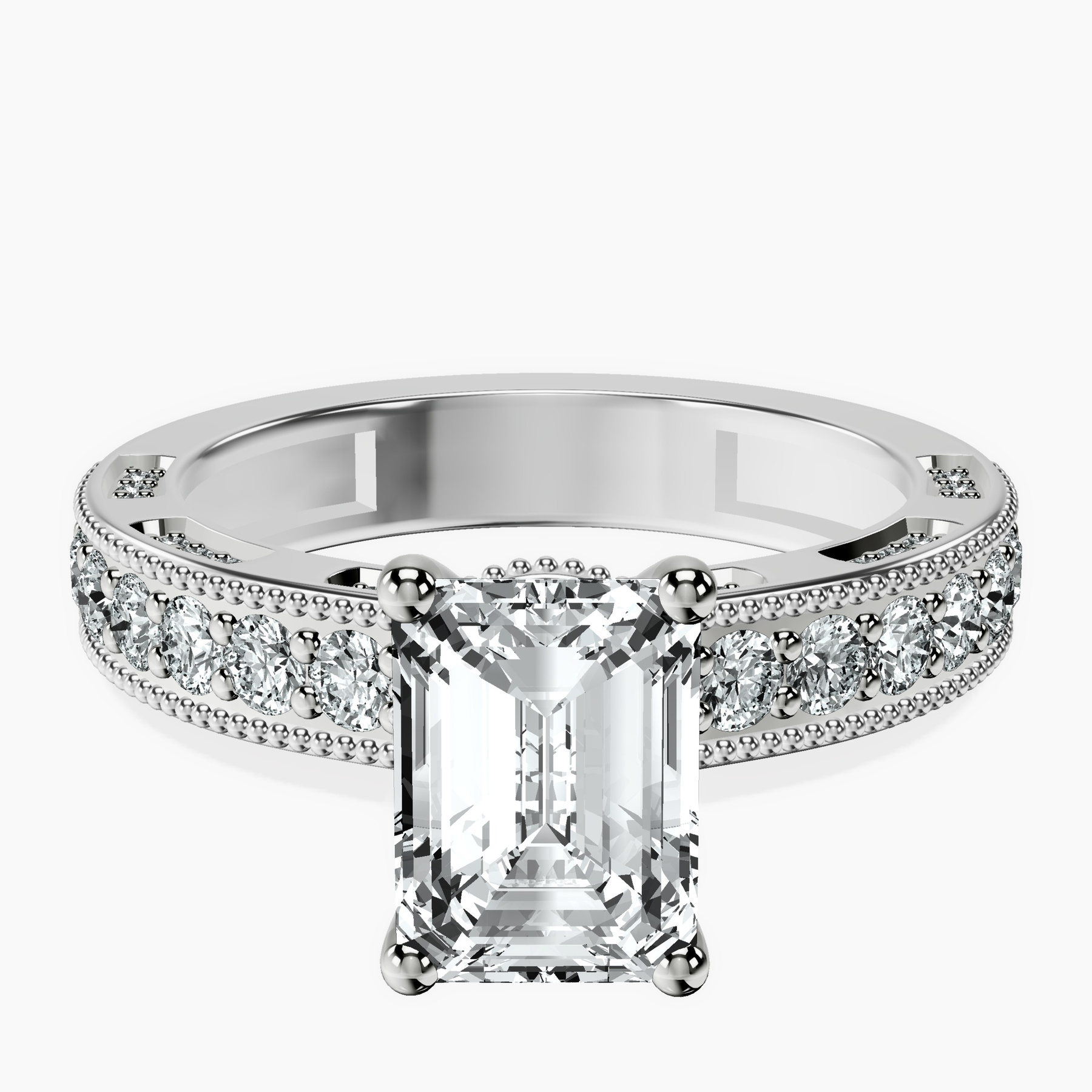 9ct White Gold Regalia Milgrain Lab Diamond Ring front image
