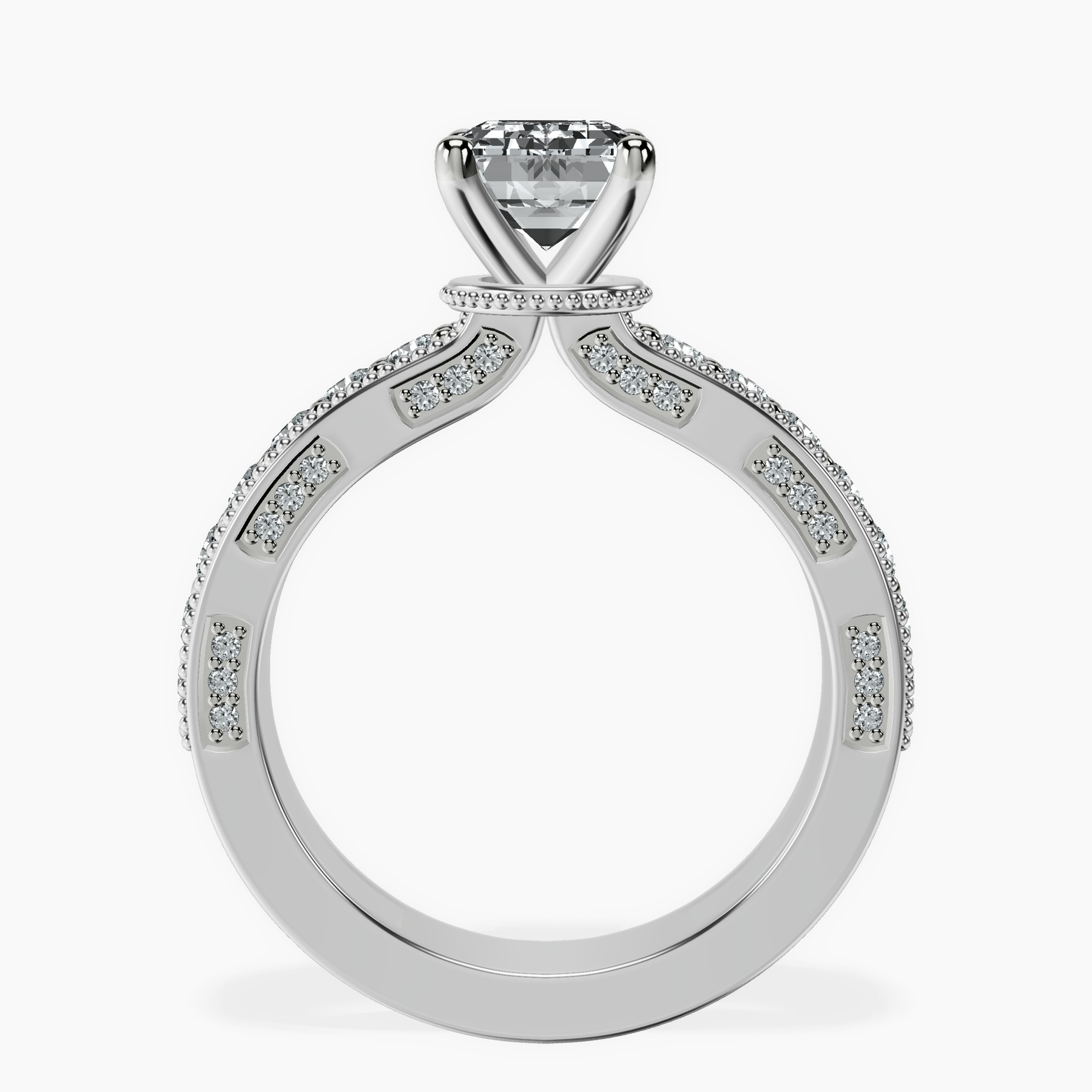 10kt White Gold Regalia Milgrain Lab Diamond Ring side right image one