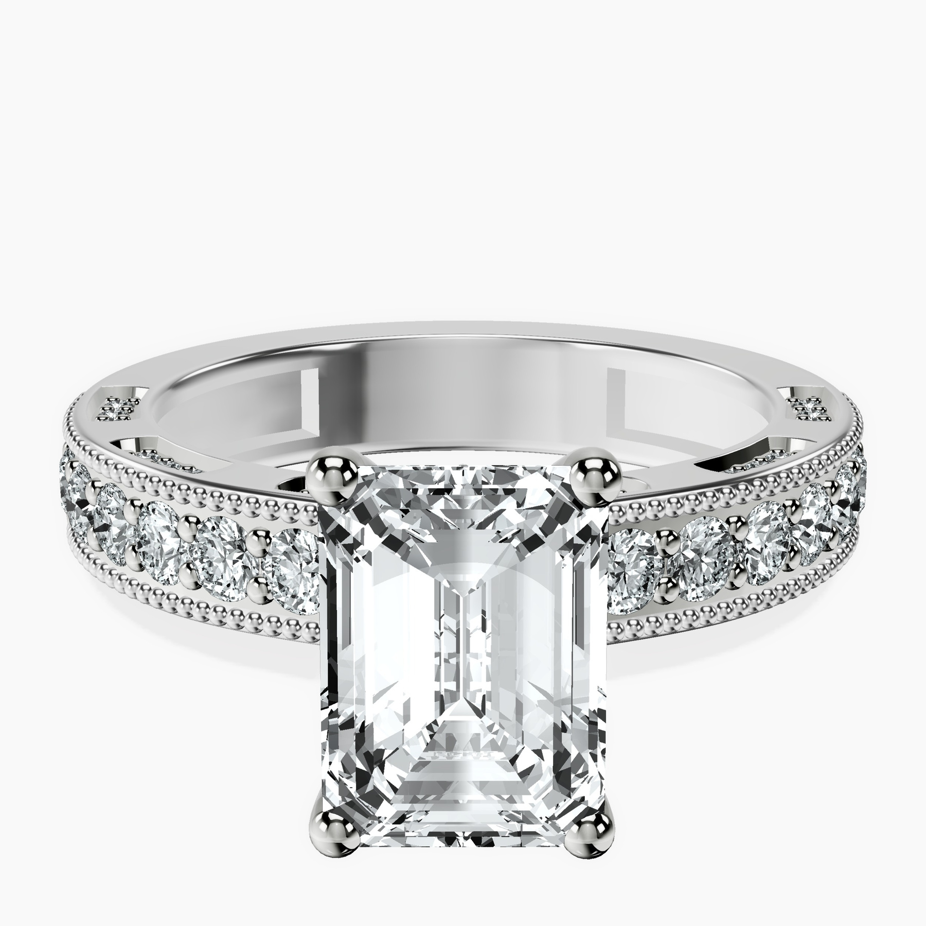 14kt White Gold Regalia Milgrain Lab Diamond Ring front image