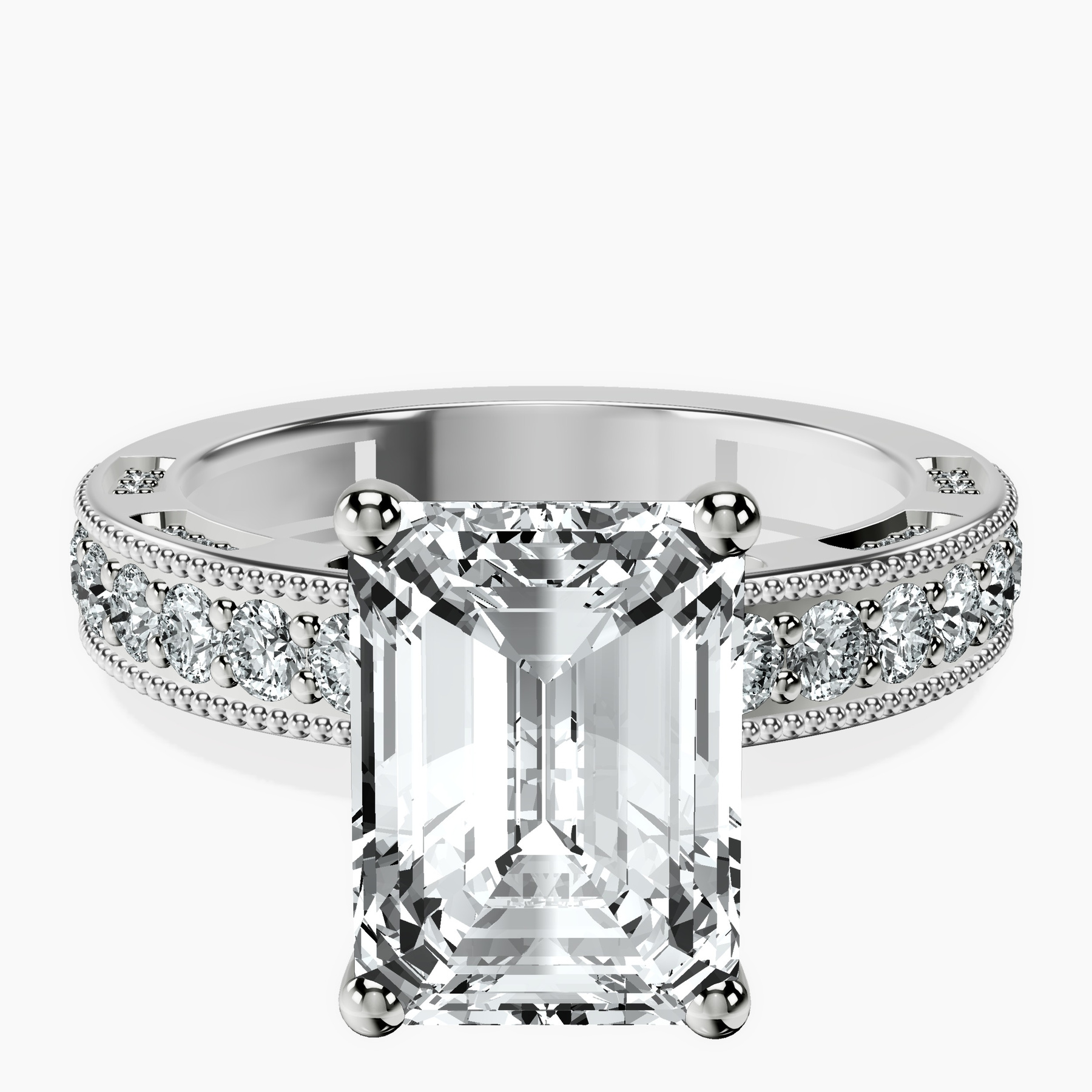 10kt White Gold Regalia Milgrain Lab Diamond Ring front image