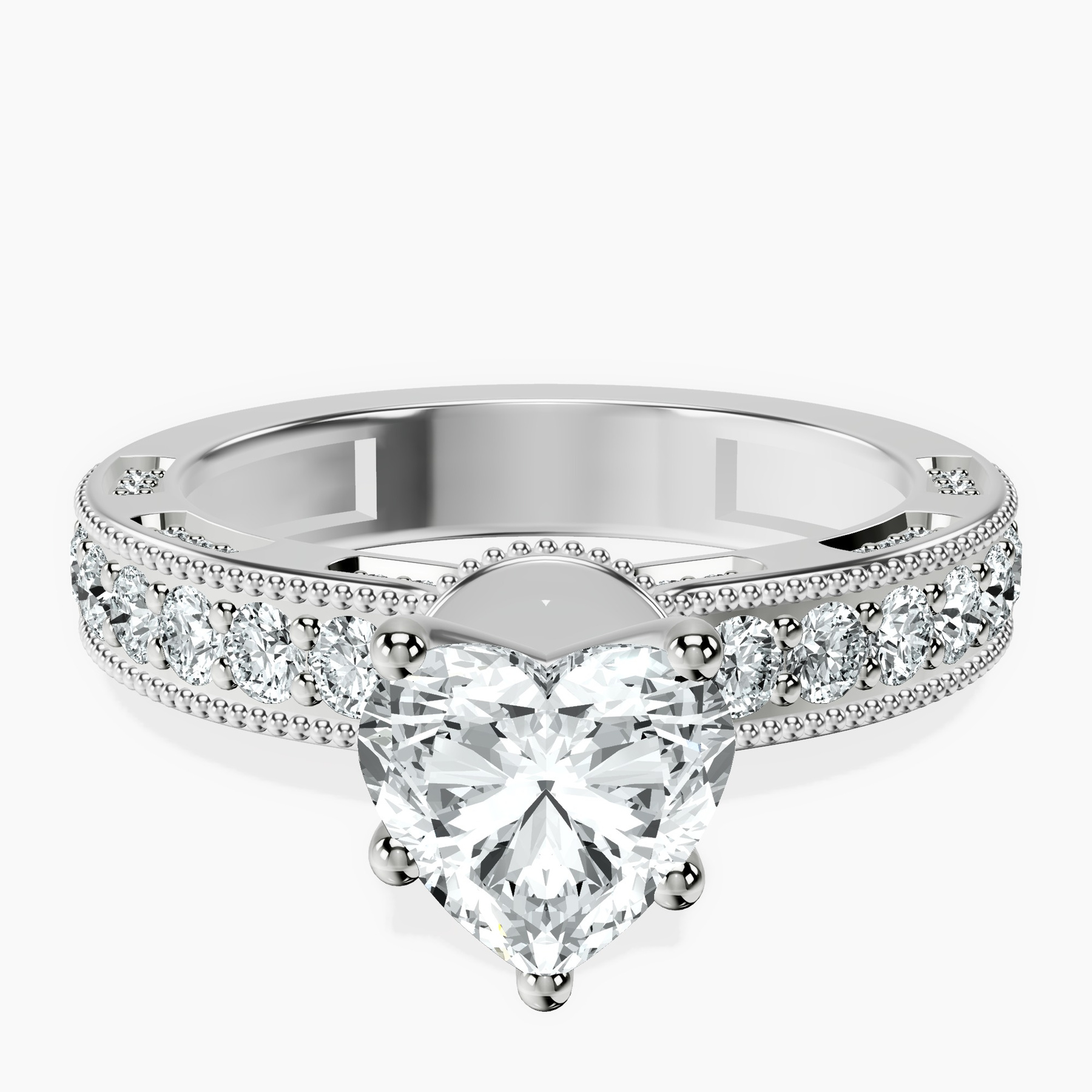 14kt White Gold Regalia Milgrain Lab Diamond Ring front image