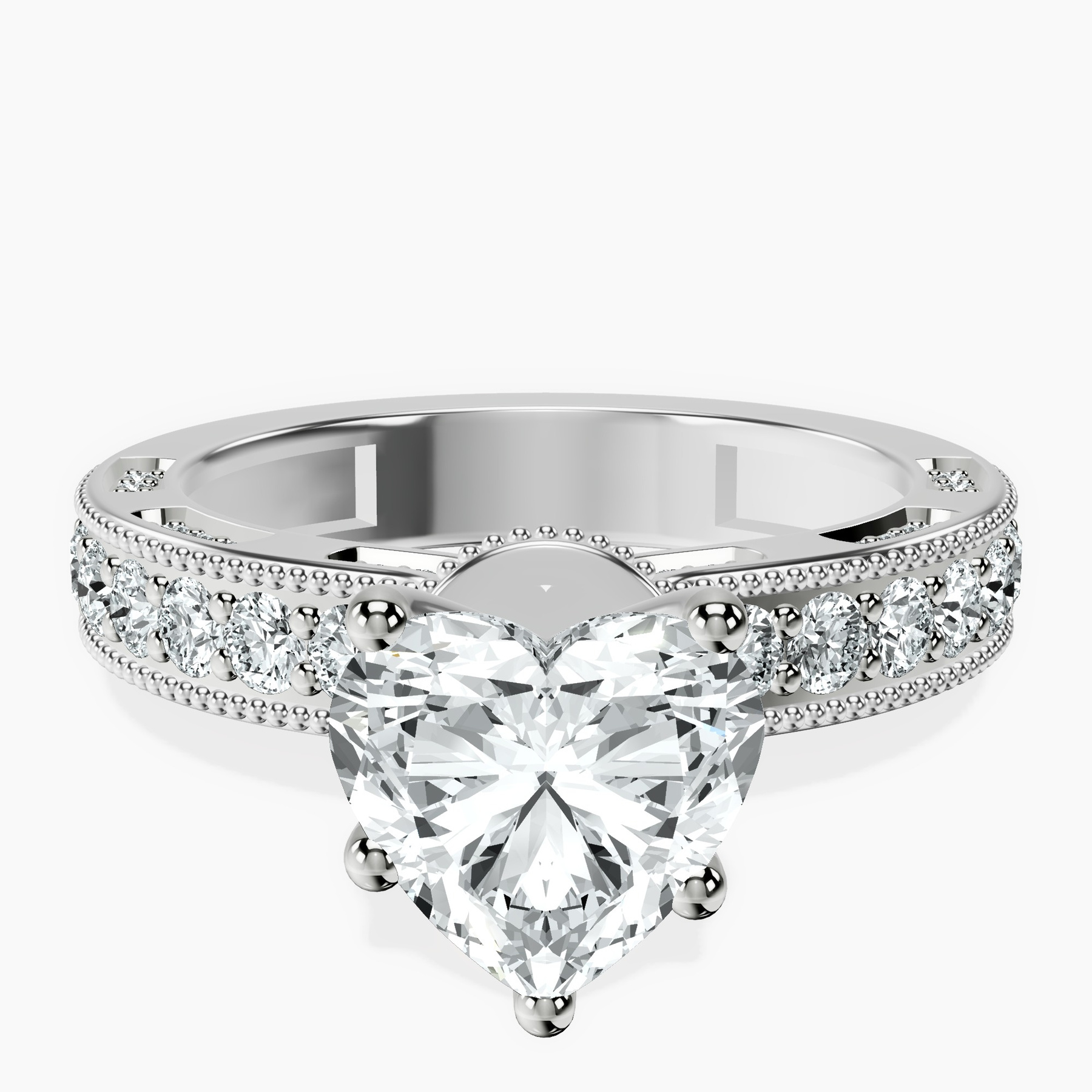 Platinum Regalia Milgrain Lab Diamond Ring front image