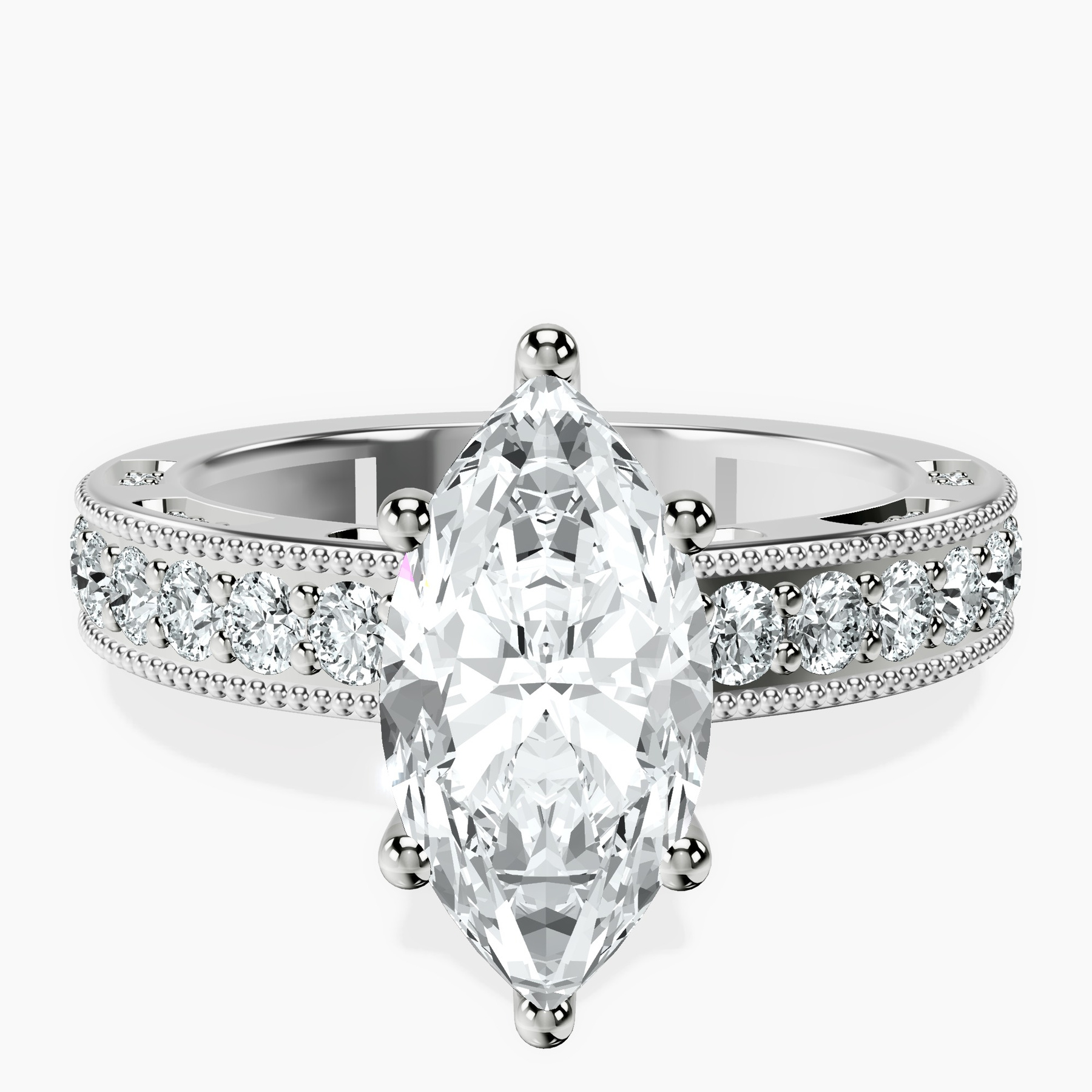Platinum Regalia Milgrain Lab Diamond Ring front image