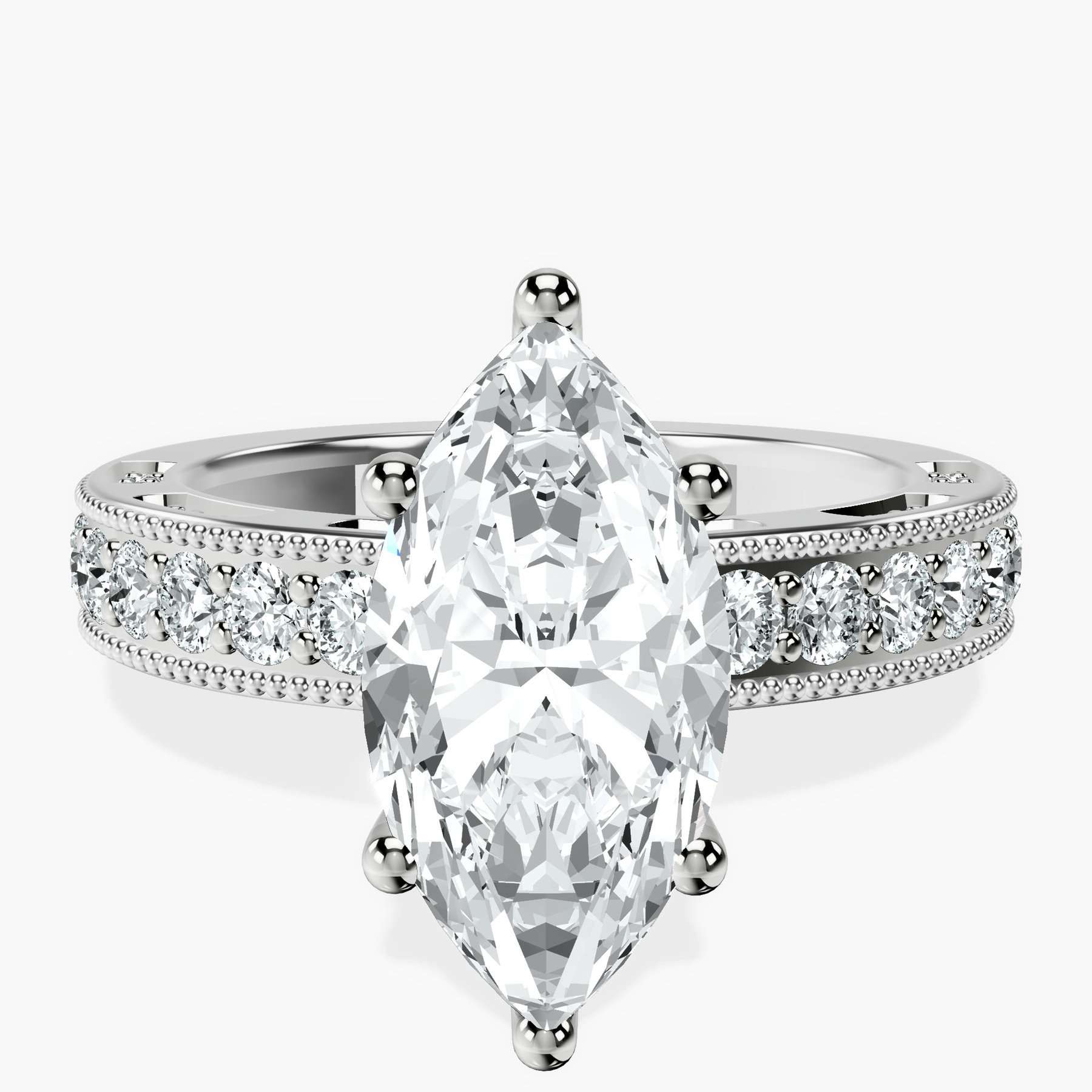 Platinum Regalia Milgrain Lab Diamond Ring front image