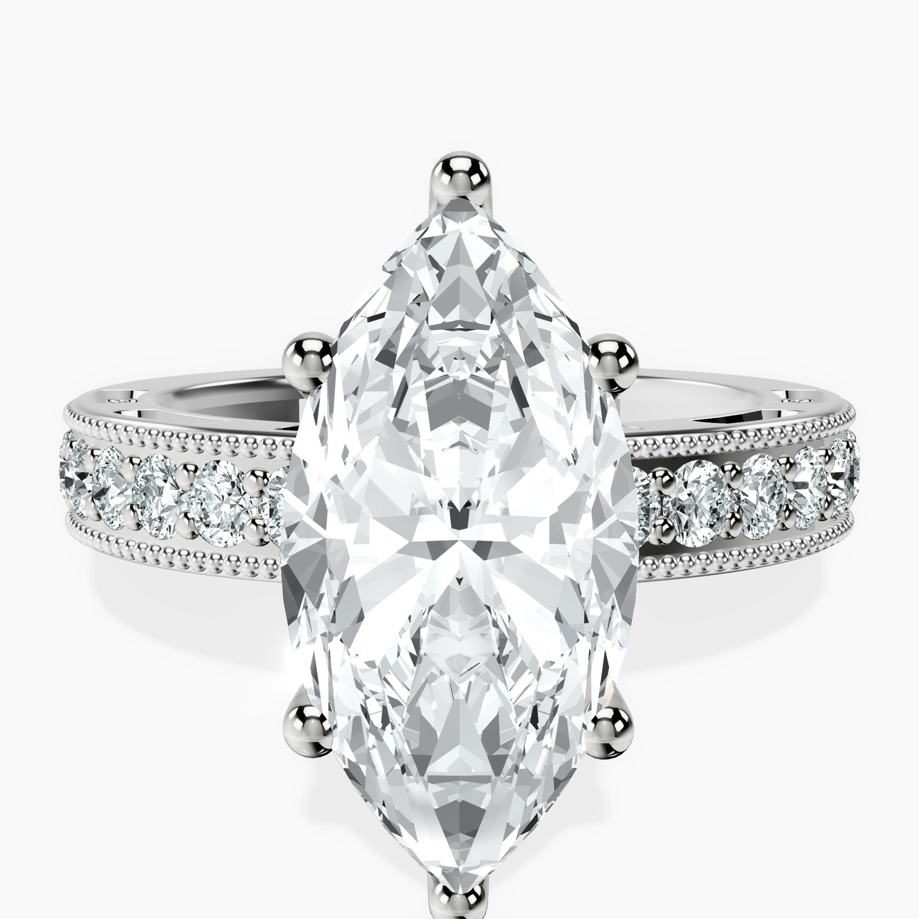 10kt White Gold Regalia Milgrain Lab Diamond Ring front image