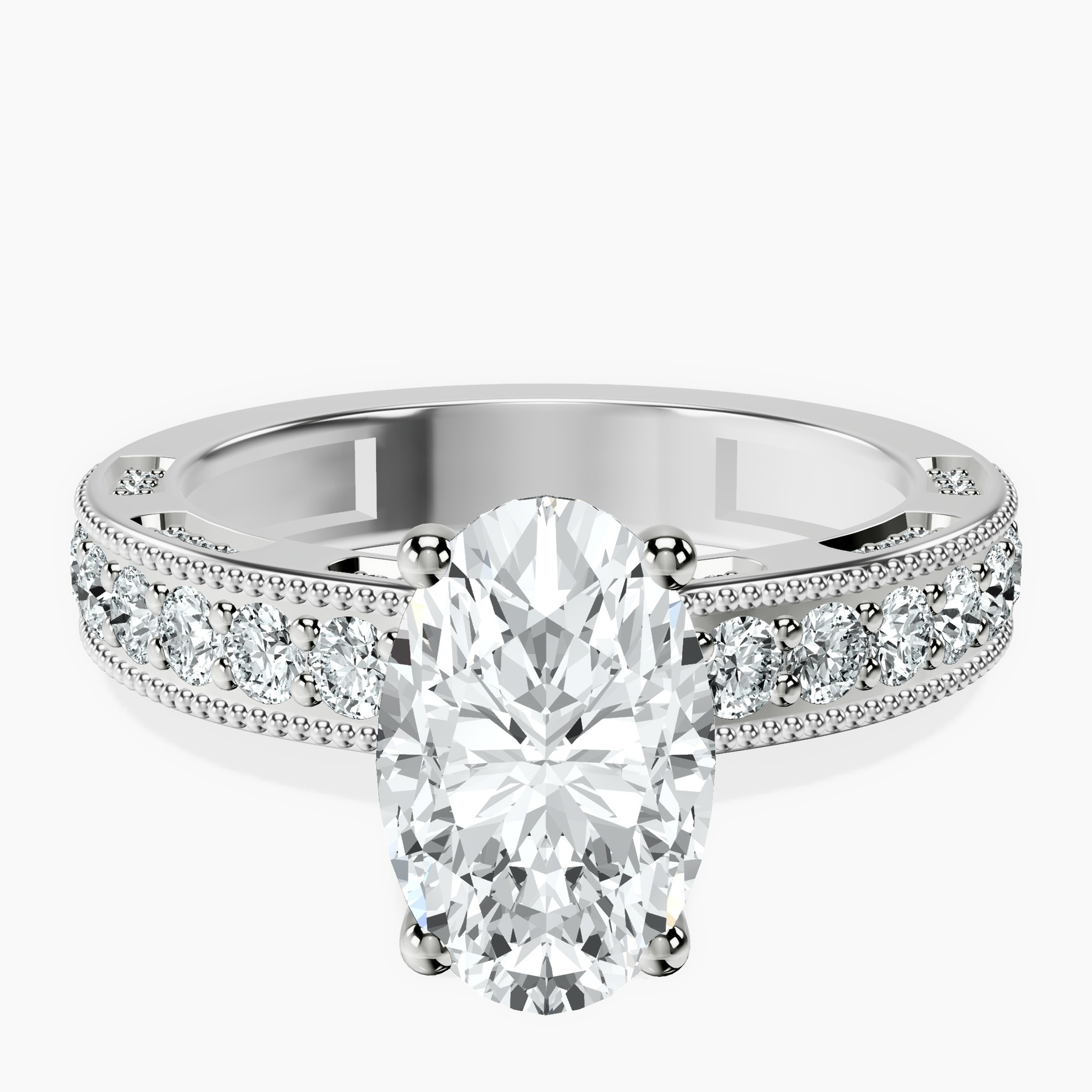9ct White Gold Regalia Milgrain Lab Diamond Ring front image