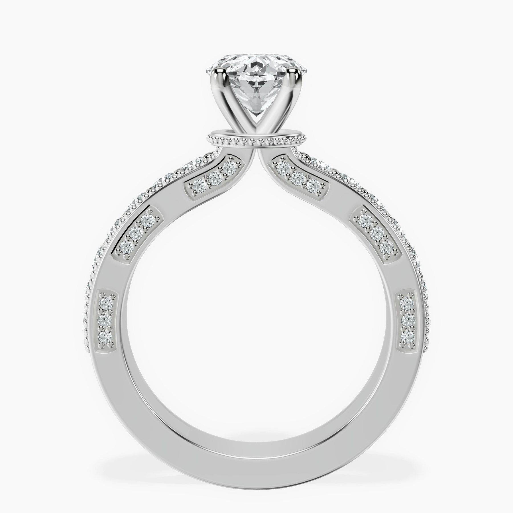 10kt White Gold Regalia Milgrain Lab Diamond Ring side right image one