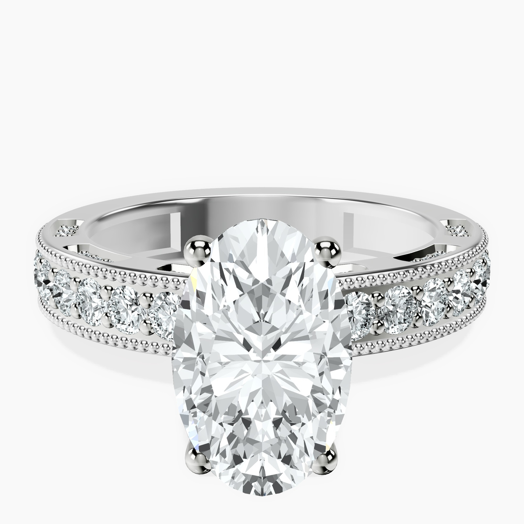 14kt White Gold Regalia Milgrain Lab Diamond Ring front image