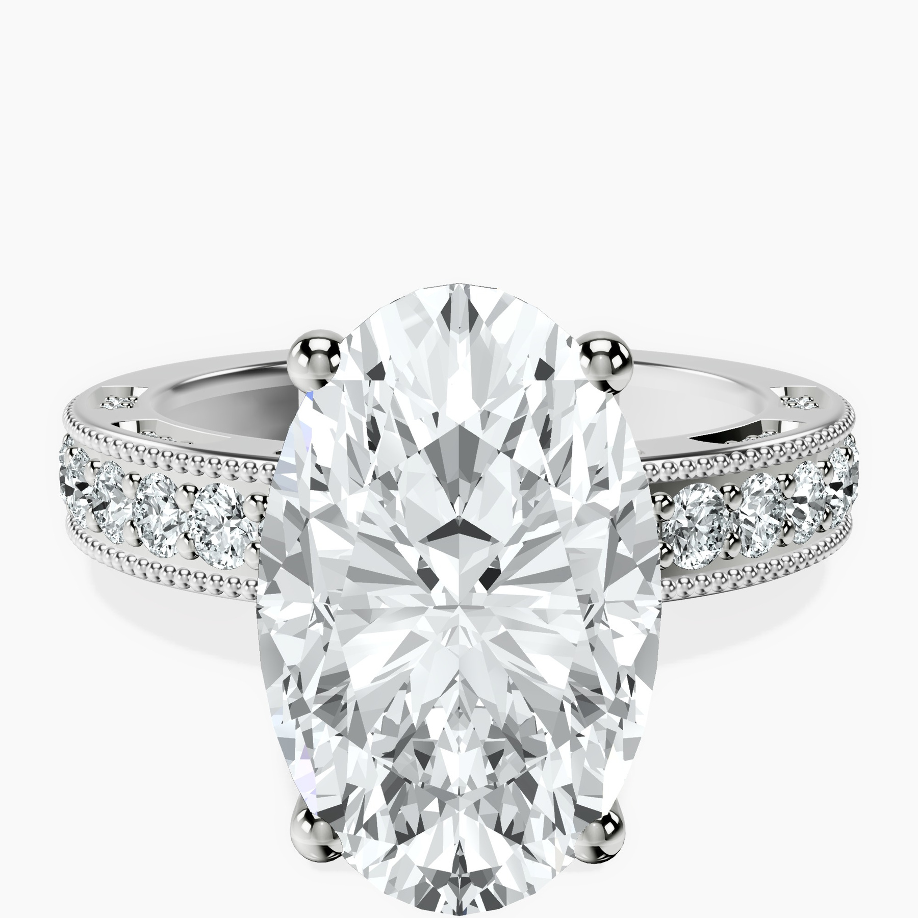 14kt White Gold Regalia Milgrain Lab Diamond Ring front image