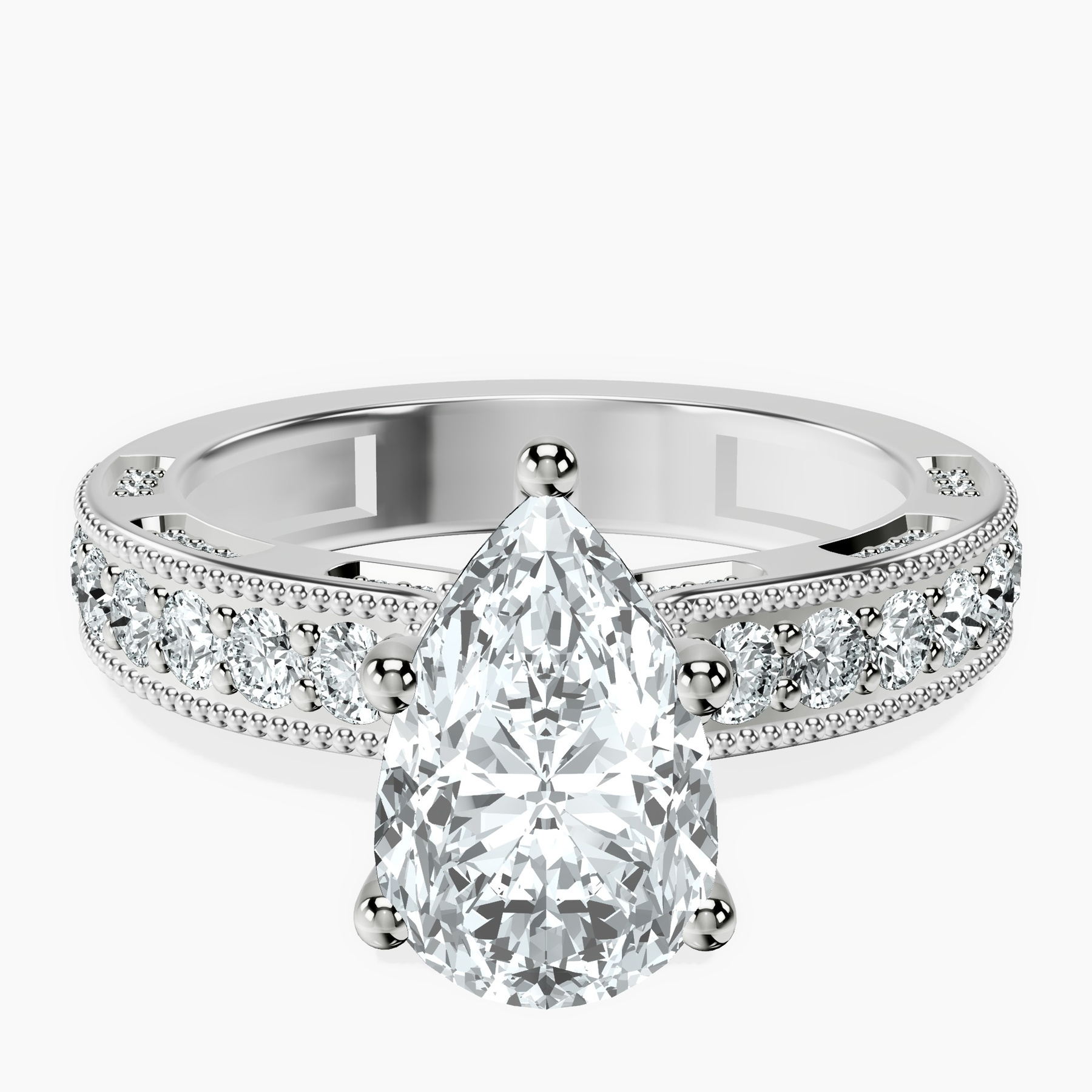 Platinum Regalia Milgrain Lab Diamond Ring front image