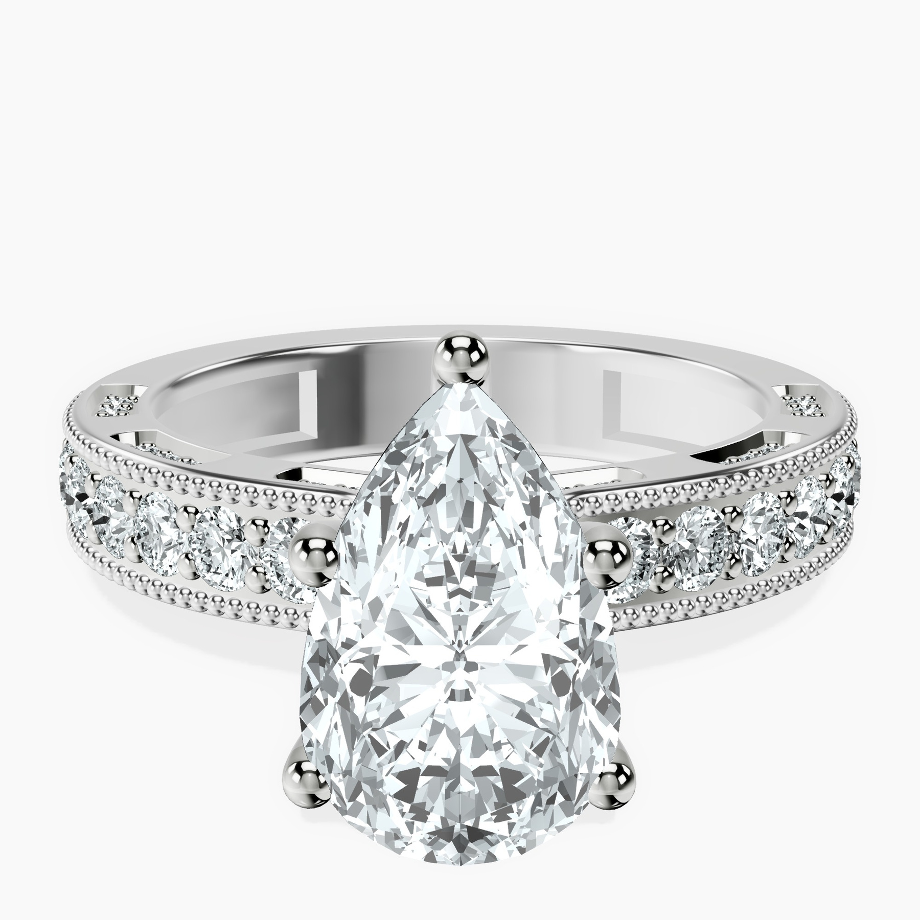 14kt White Gold Regalia Milgrain Lab Diamond Ring front image