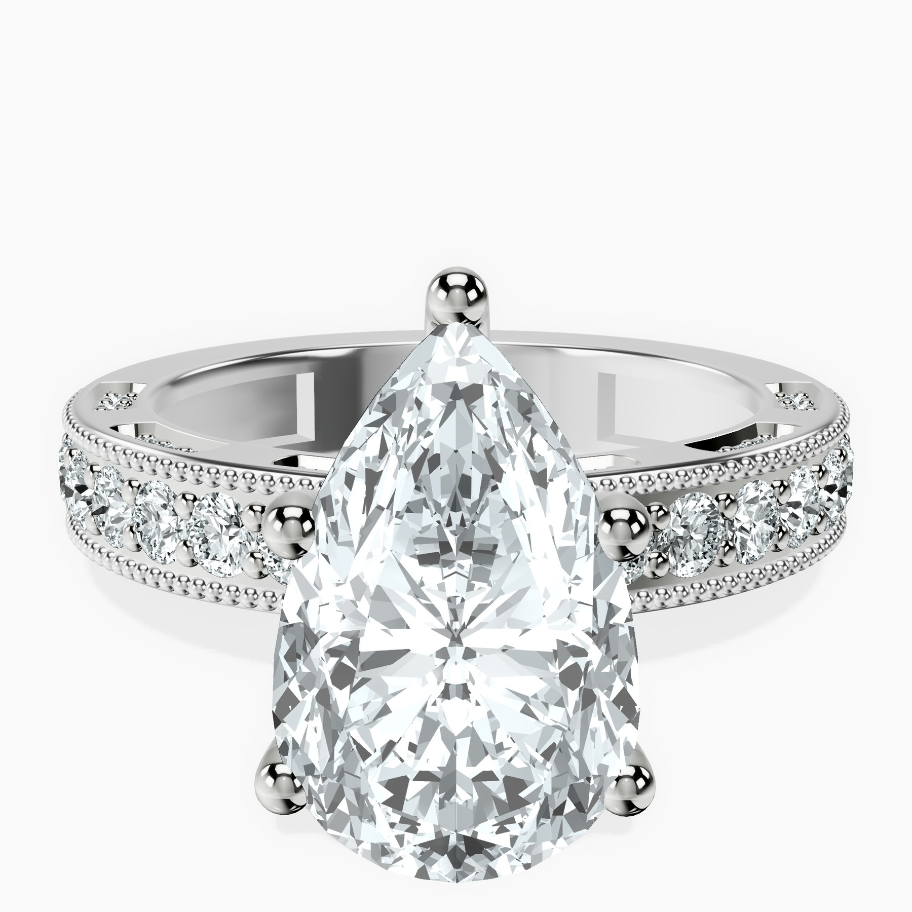 14kt White Gold Regalia Milgrain Lab Diamond Ring front image