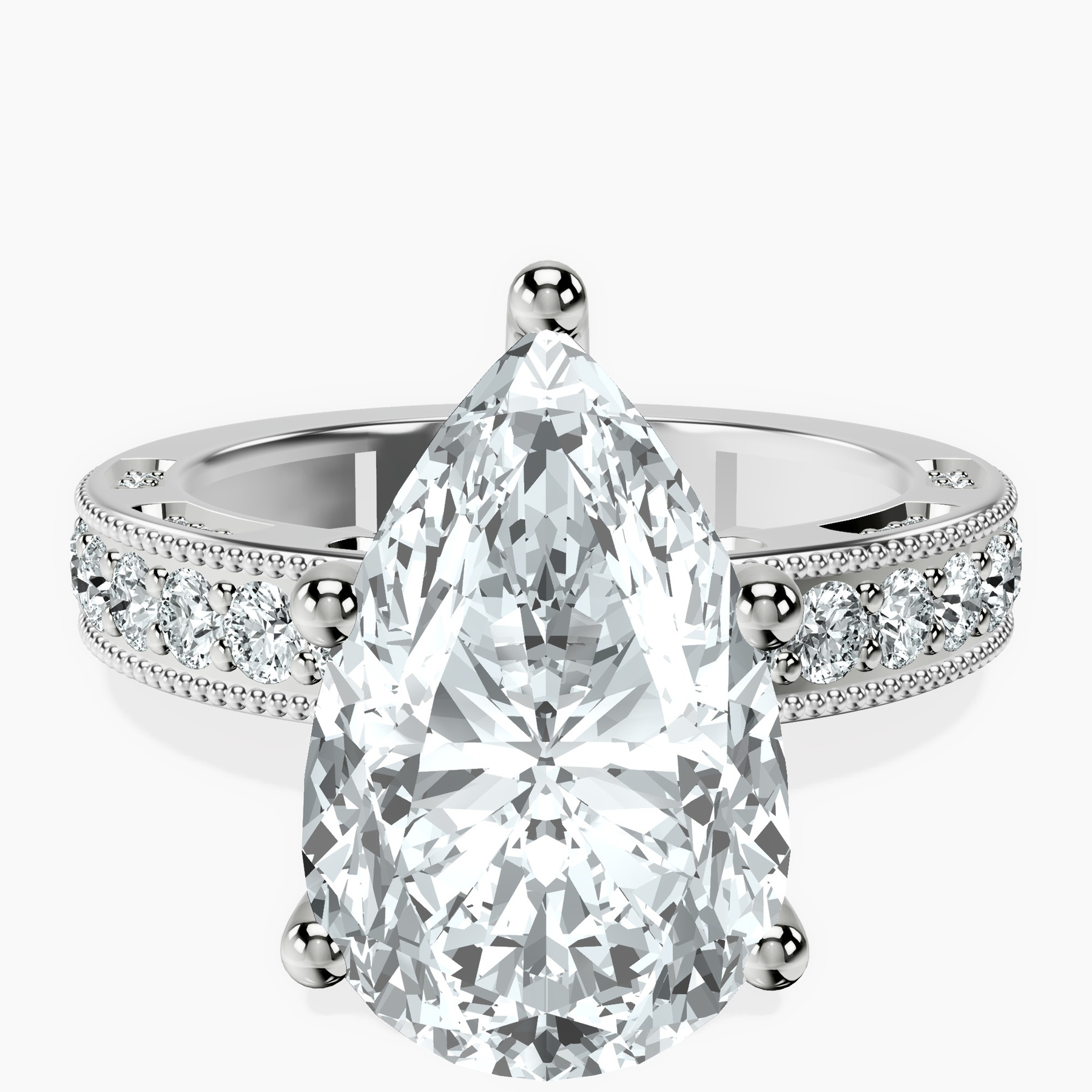 14kt White Gold Regalia Milgrain Lab Diamond Ring front image