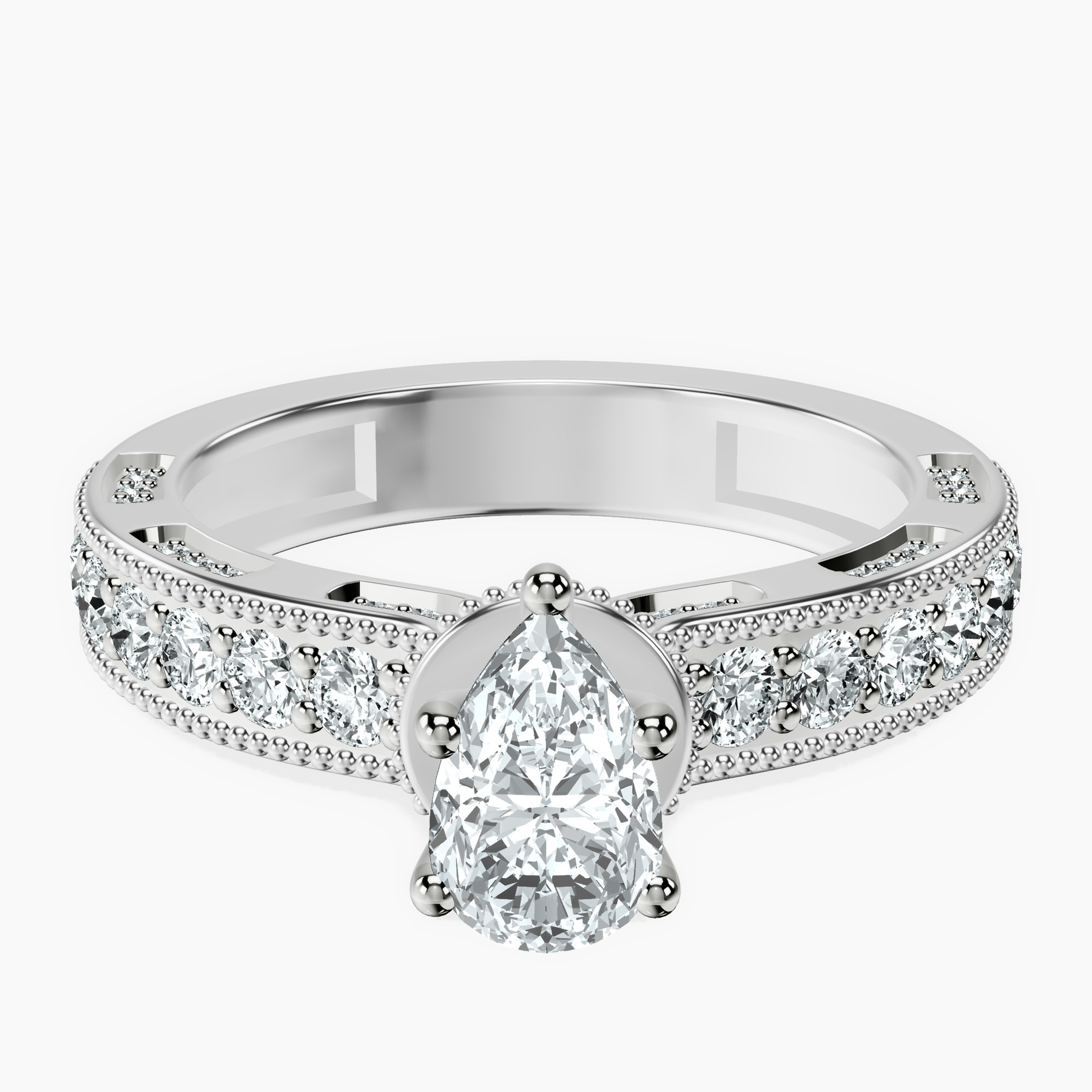 Platinum Regalia Milgrain Lab Diamond Ring front image