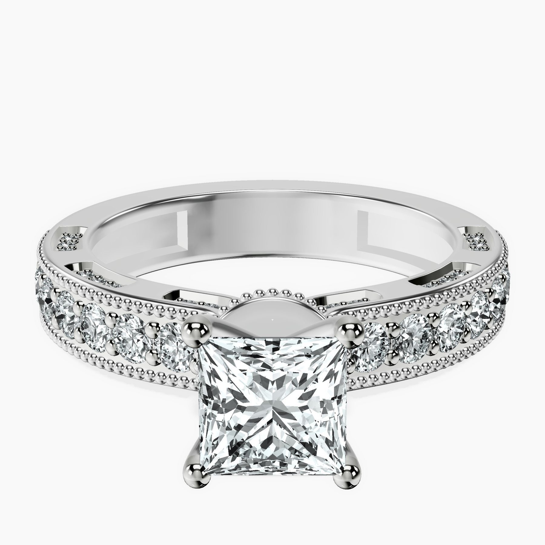 Platinum Regalia Milgrain Lab Diamond Ring front image