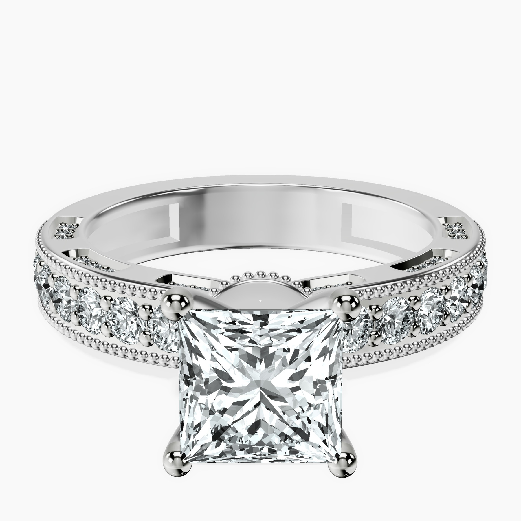 Platinum Regalia Milgrain Lab Diamond Ring front image