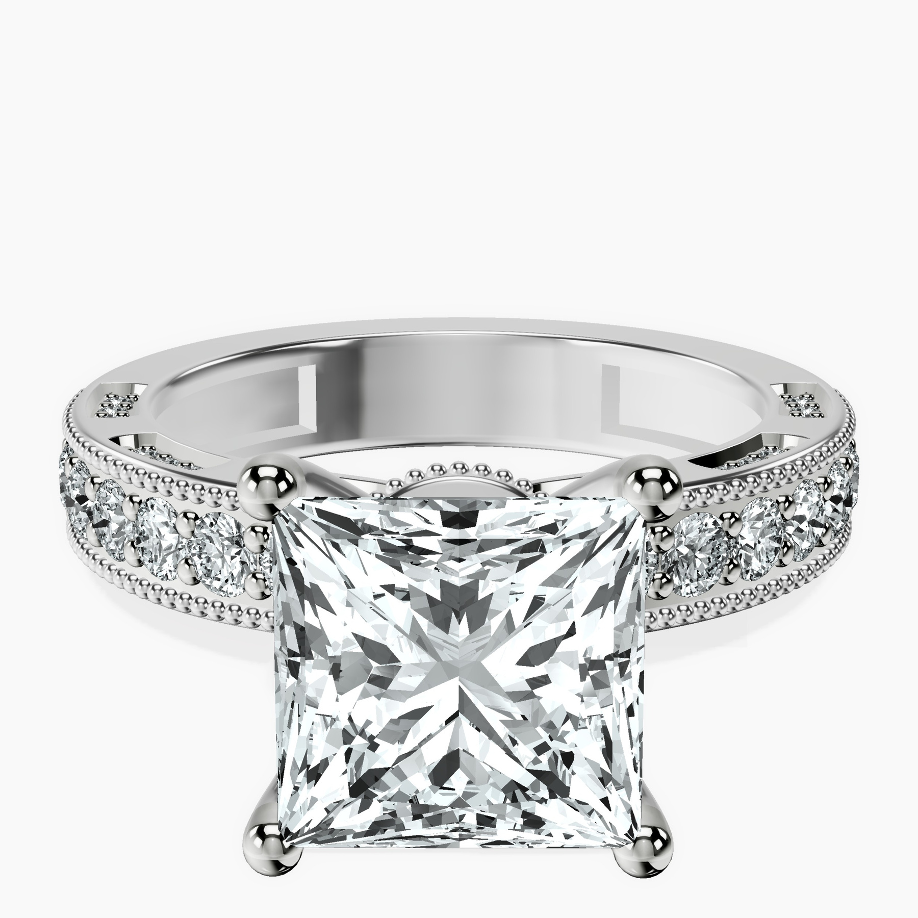 14kt White Gold Regalia Milgrain Lab Diamond Ring front image