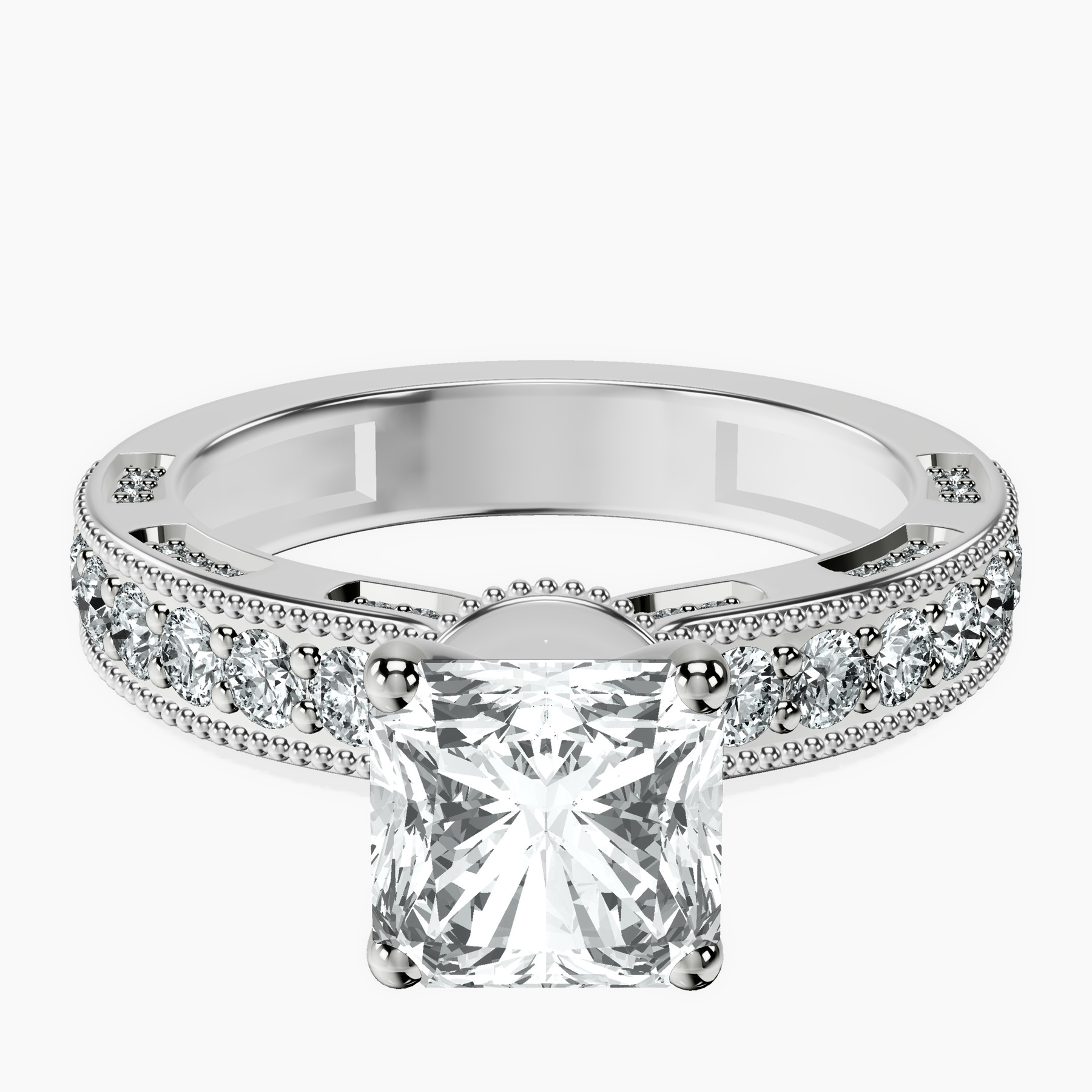 Platinum Regalia Milgrain Lab Diamond Ring front image