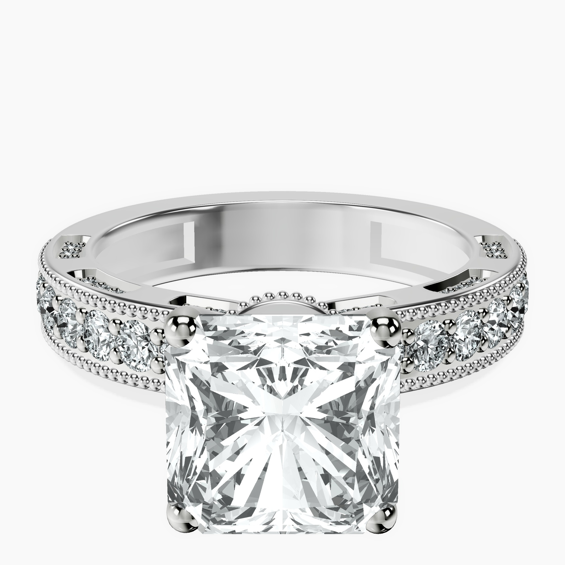 18kt White Gold Regalia Milgrain Lab Diamond Ring front image