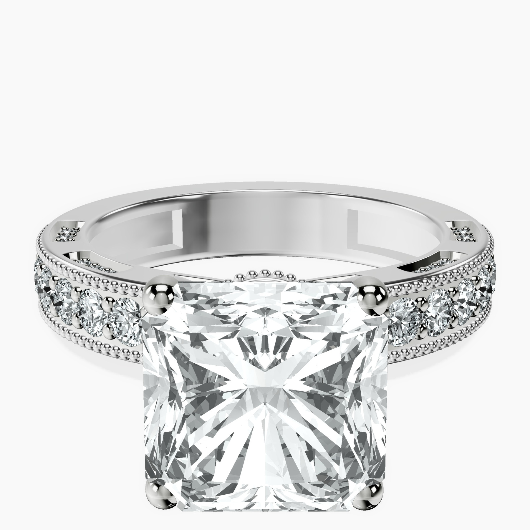 Platinum Regalia Milgrain Lab Diamond Ring front image