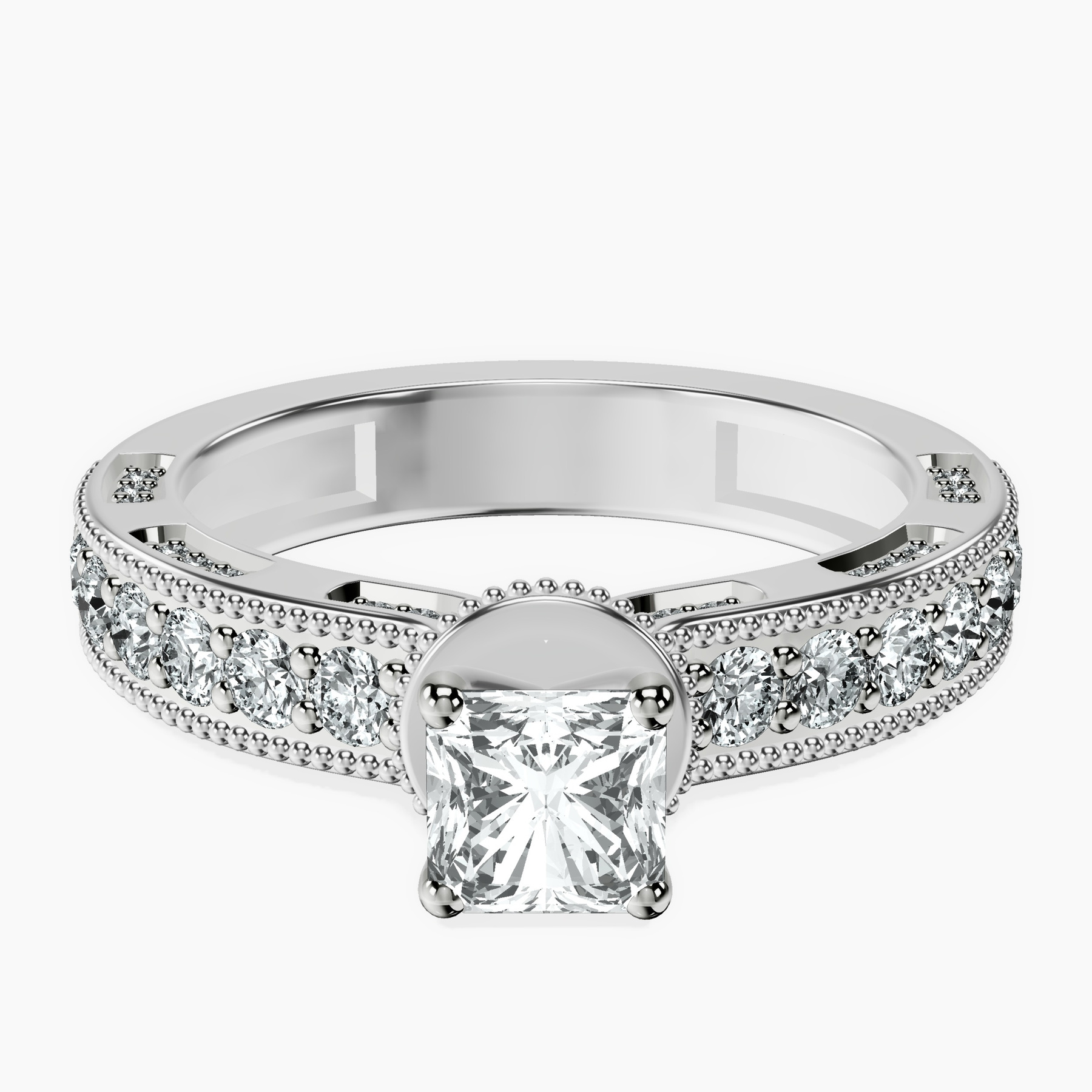Platinum Regalia Milgrain Lab Diamond Ring front image