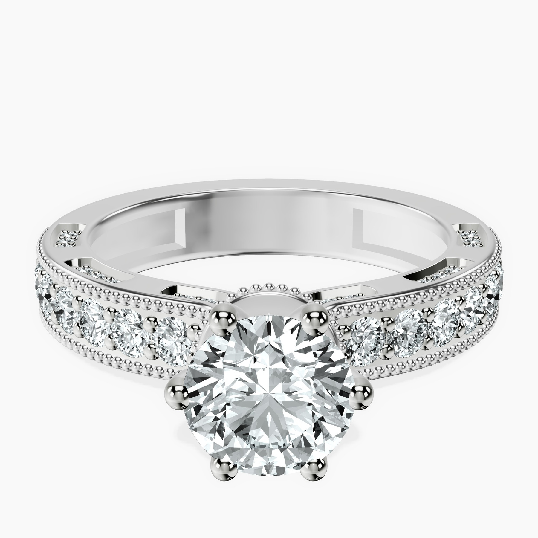 Platinum Regalia Milgrain Lab Diamond Ring front image