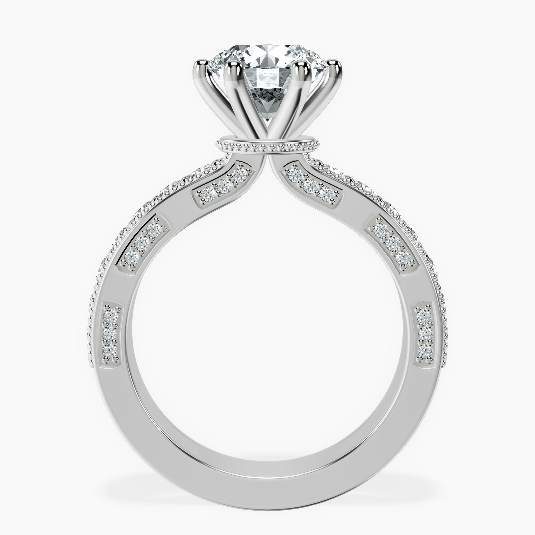 10kt White Gold Regalia Milgrain Lab Diamond Ring side right image one