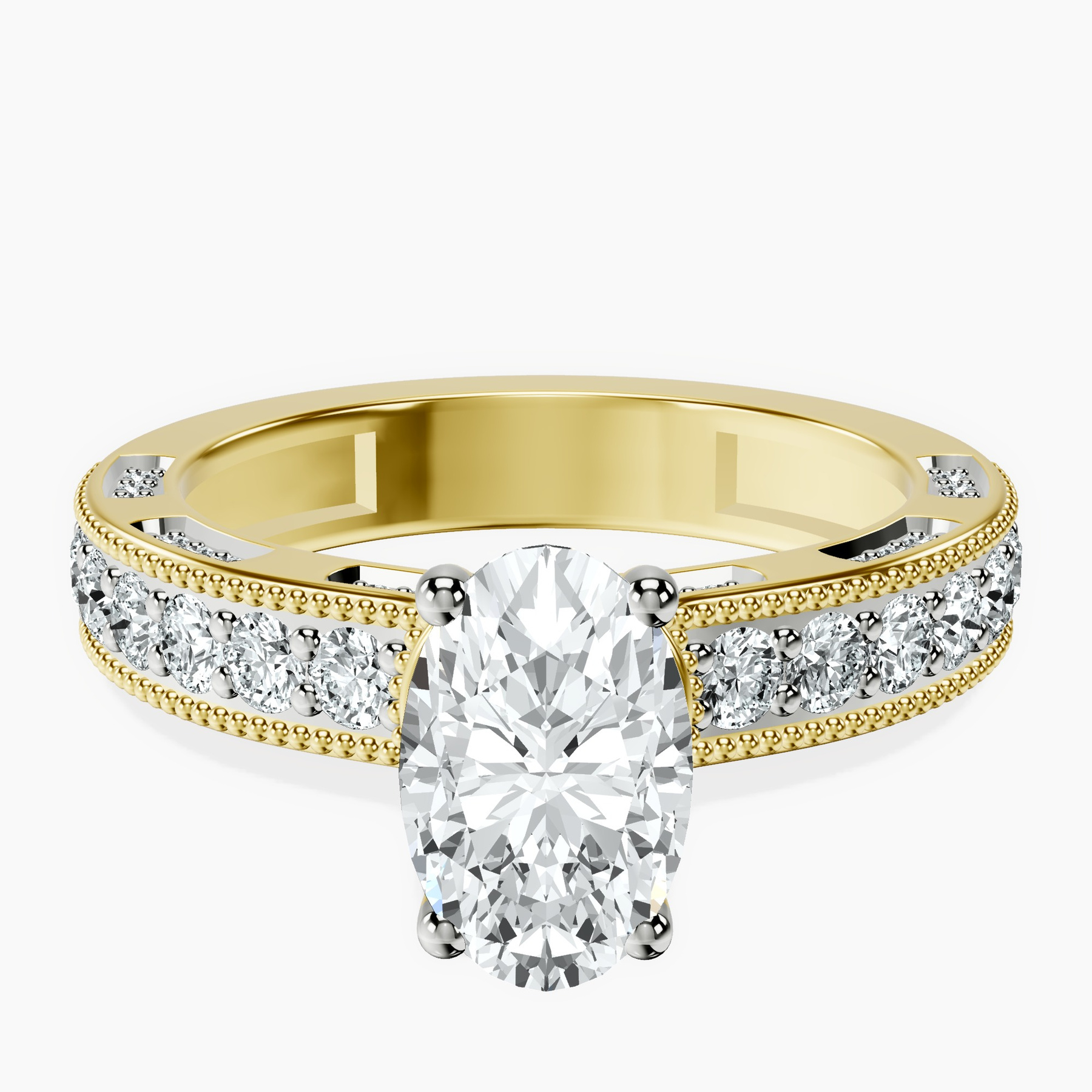 18kt Yellow Gold Regalia Milgrain Lab Diamond Ring front image
