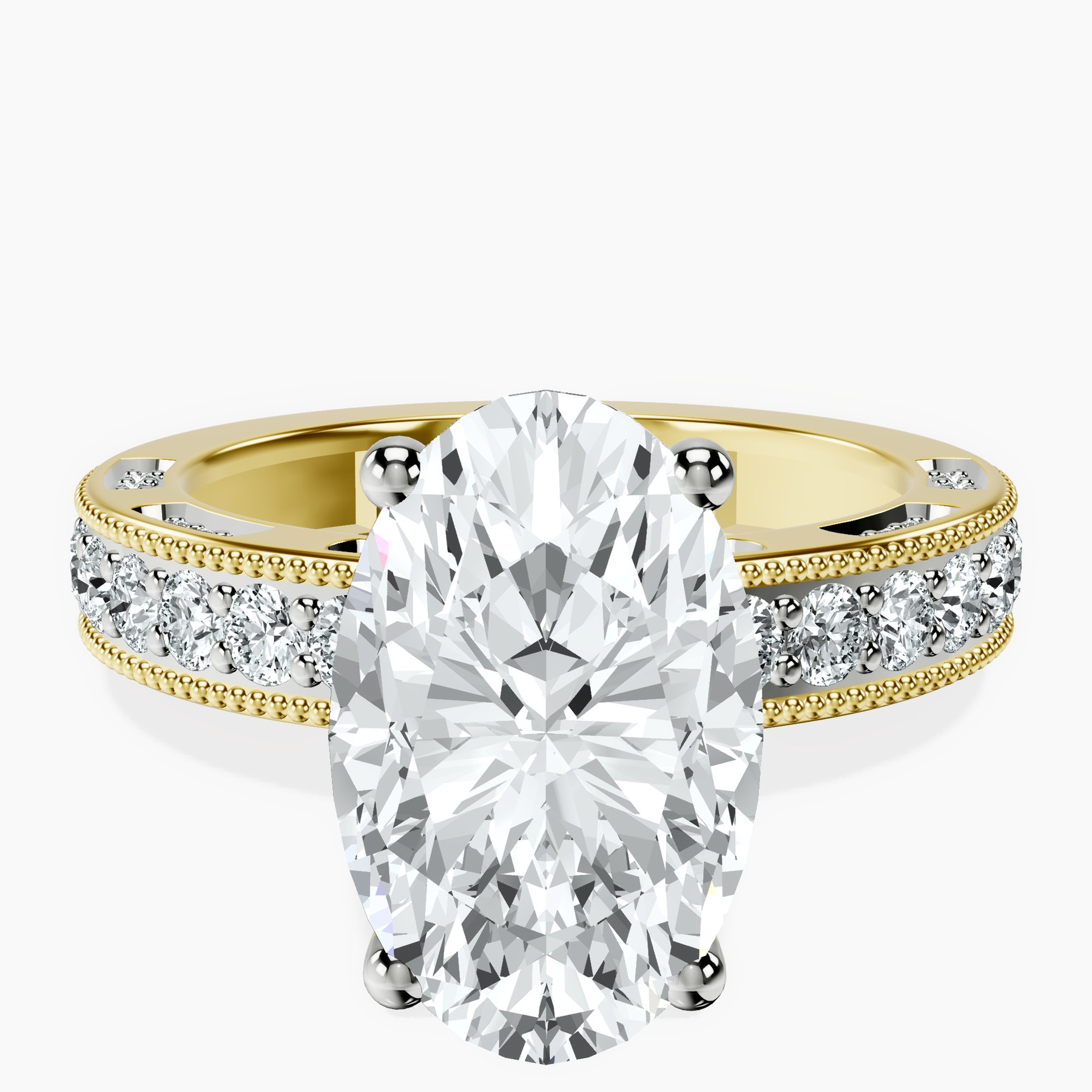 18kt Yellow Gold Regalia Milgrain Lab Diamond Ring front image