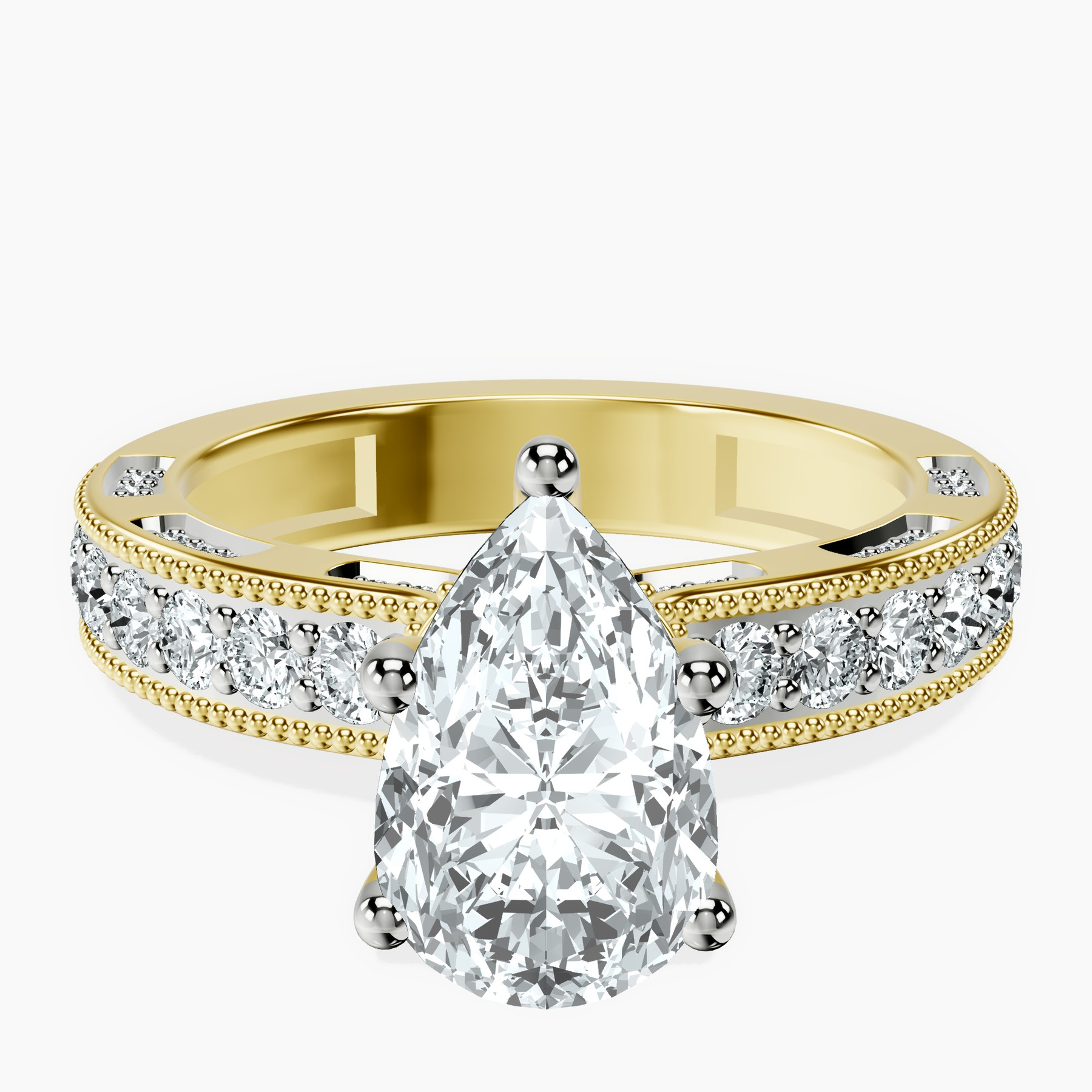 9ct Yellow Gold Regalia Milgrain Lab Diamond Ring front image