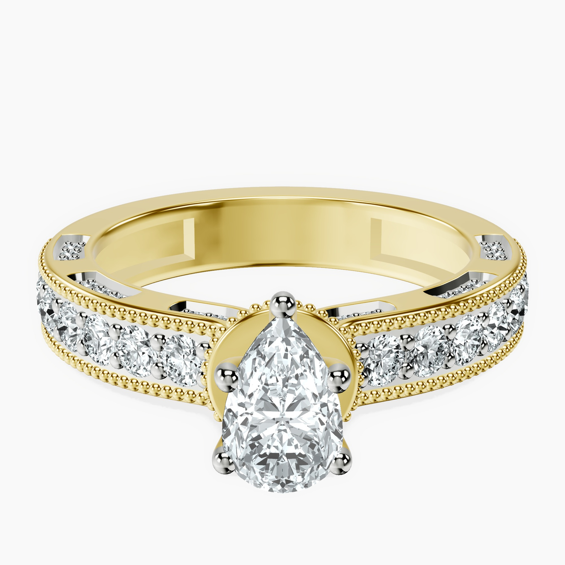 14kt Yellow Gold Regalia Milgrain Lab Diamond Ring front image