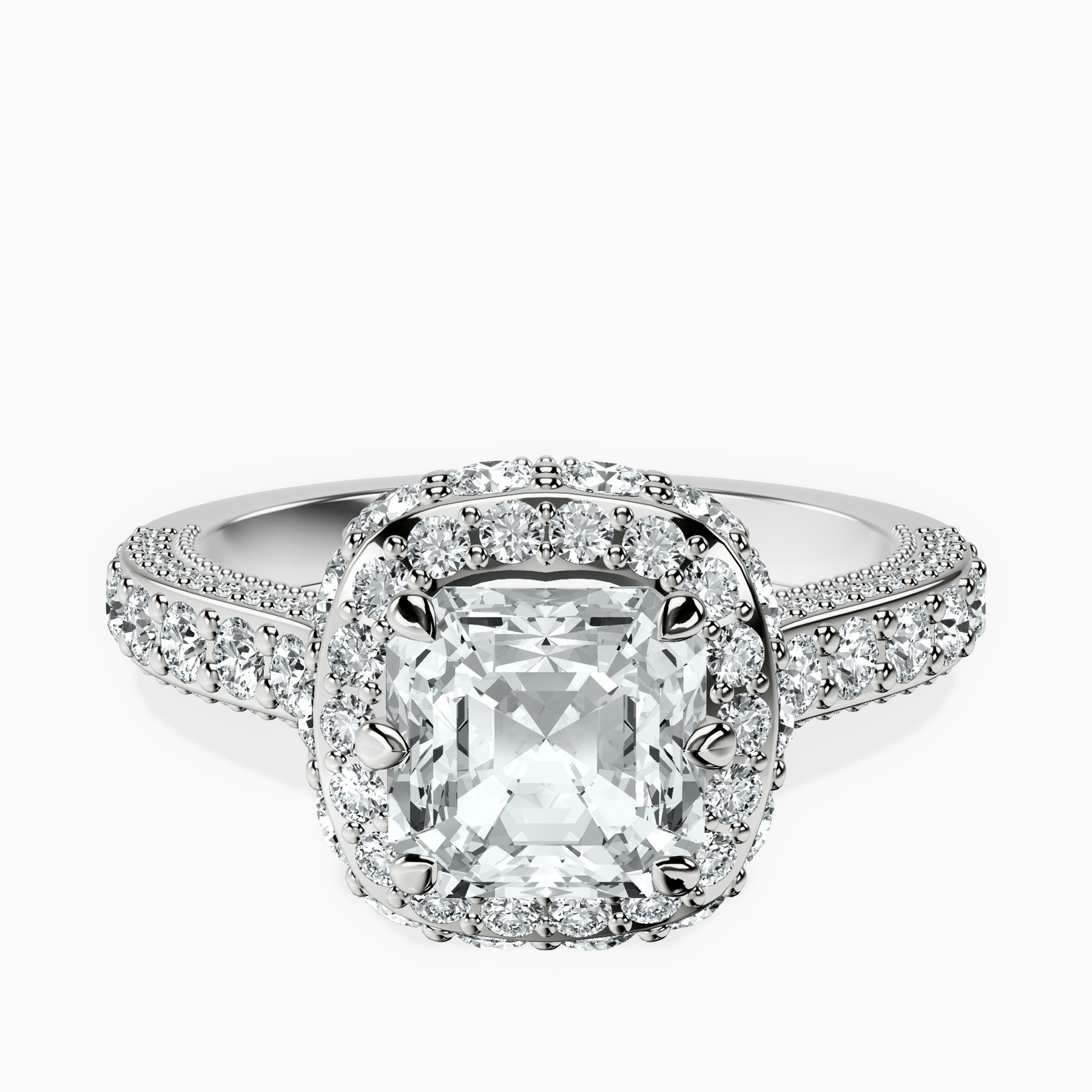 14kt White Gold Luxoré Vintage Allure Lab Diamond Ring front image