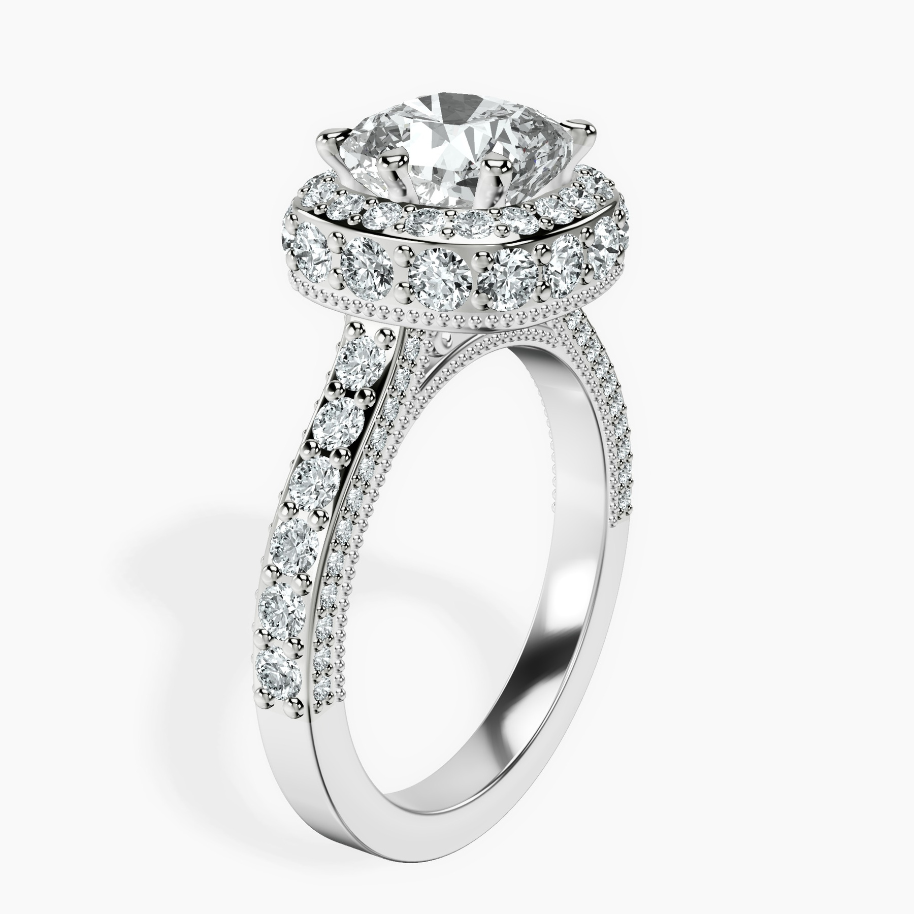 10kt White Gold Luxoré Vintage Allure Lab Diamond Ring standing product image one