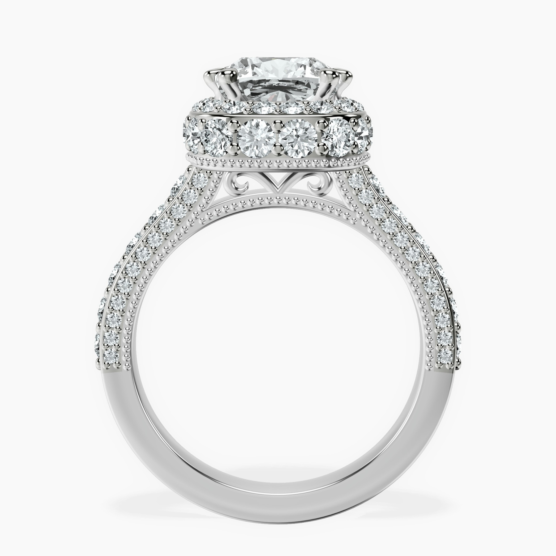 10kt White Gold Luxoré Vintage Allure Lab Diamond Ring side right image one