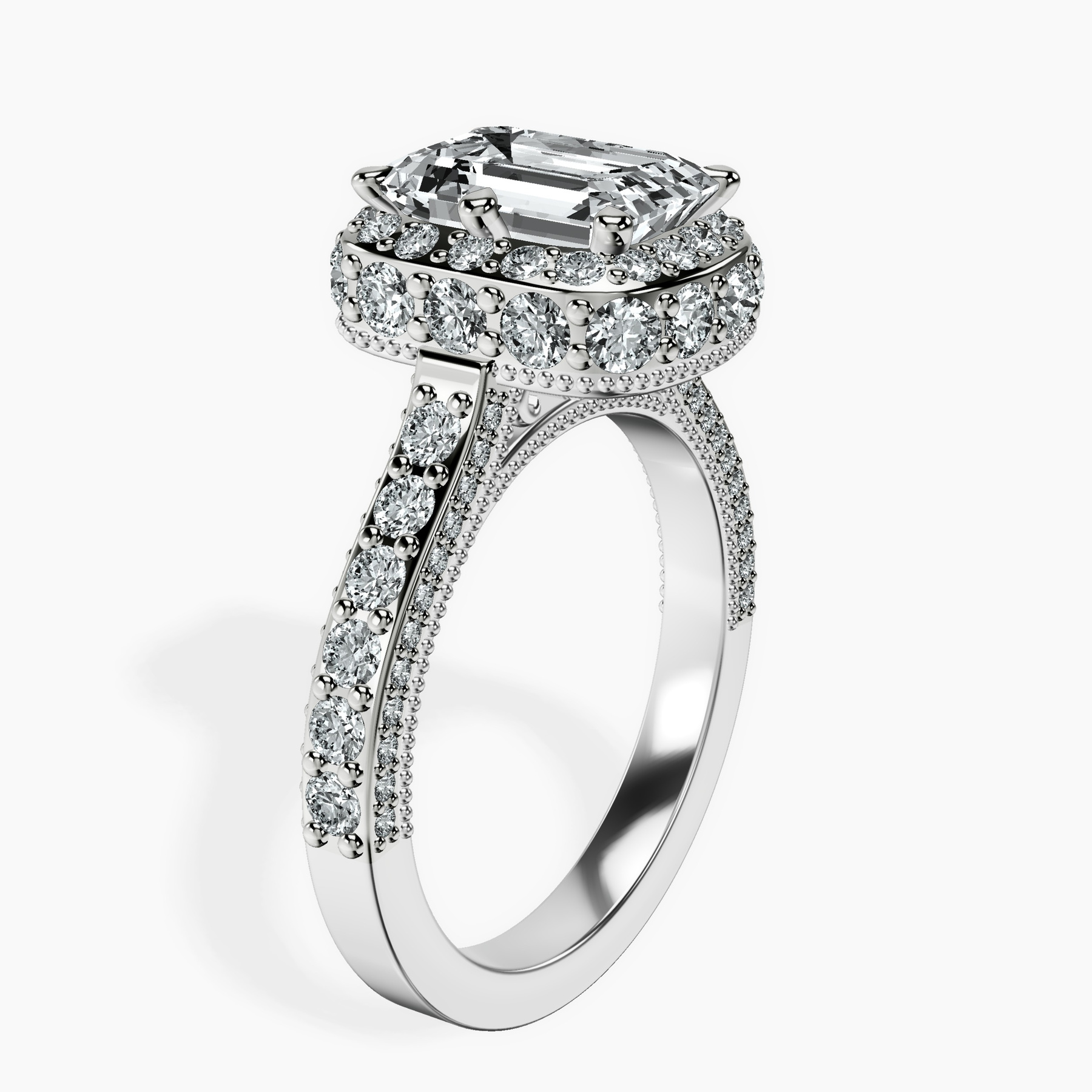 10kt White Gold Luxoré Vintage Allure Lab Diamond Ring standing product image one