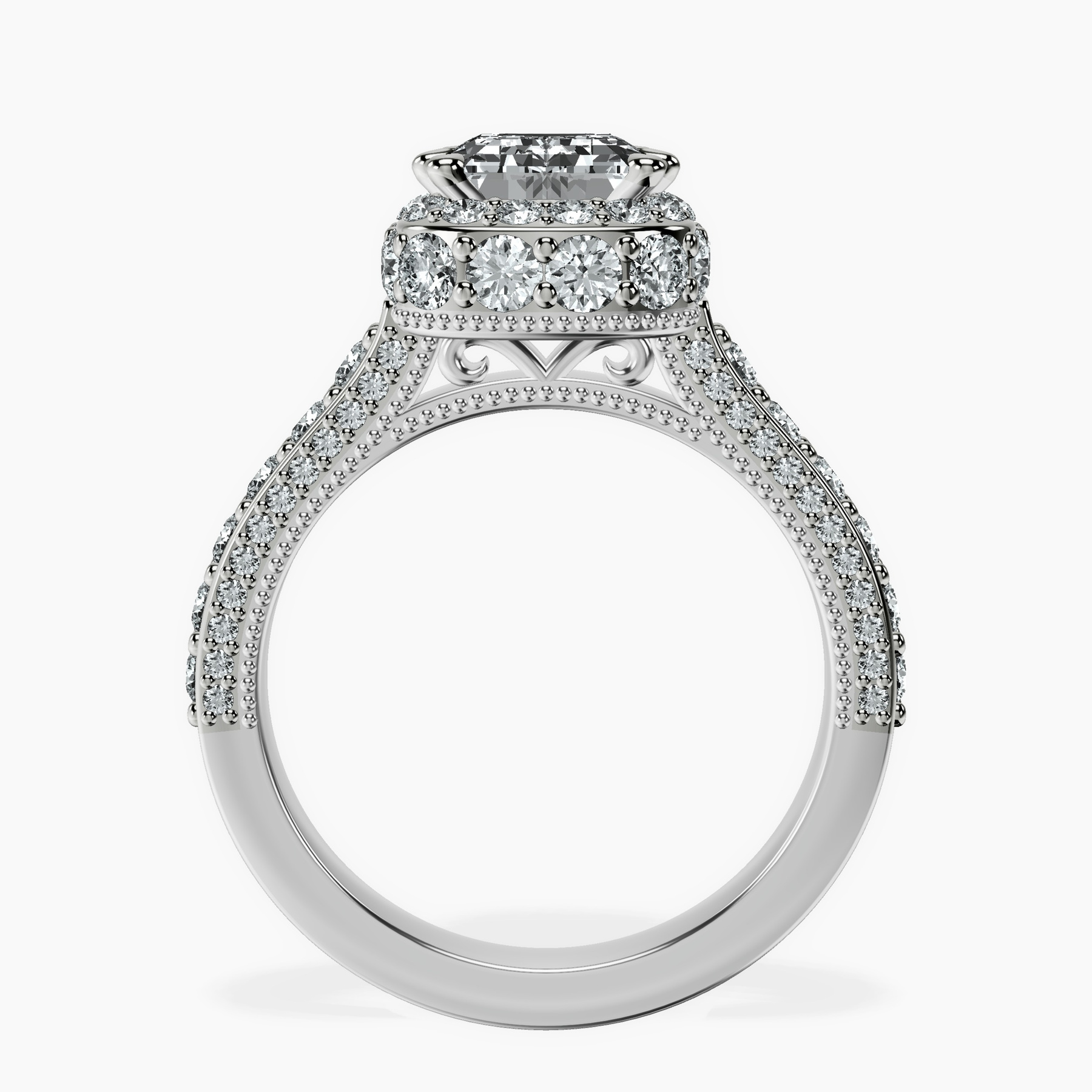 10kt White Gold Luxoré Vintage Allure Lab Diamond Ring side right image one