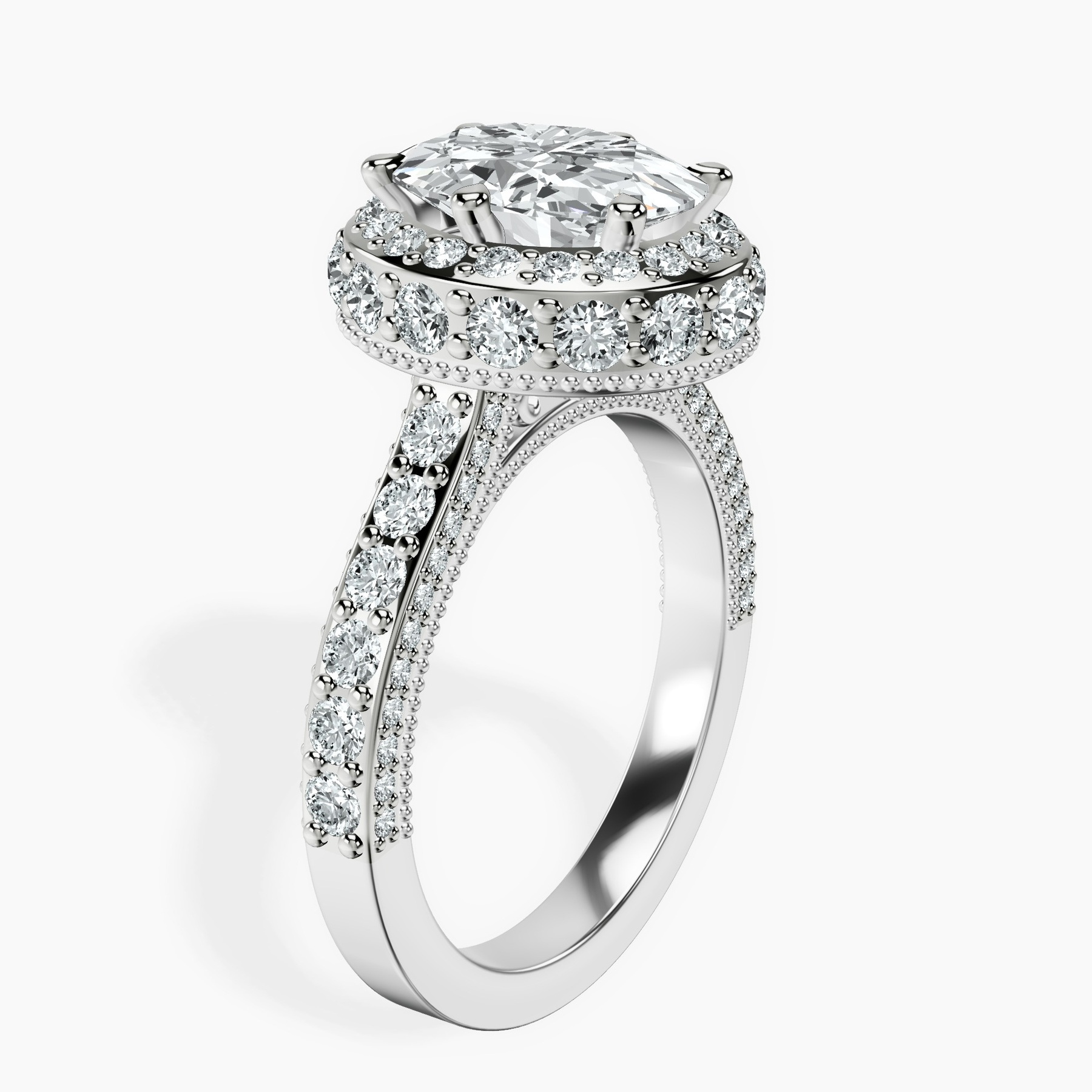 10kt White Gold Luxoré Vintage Allure Lab Diamond Ring standing product image one