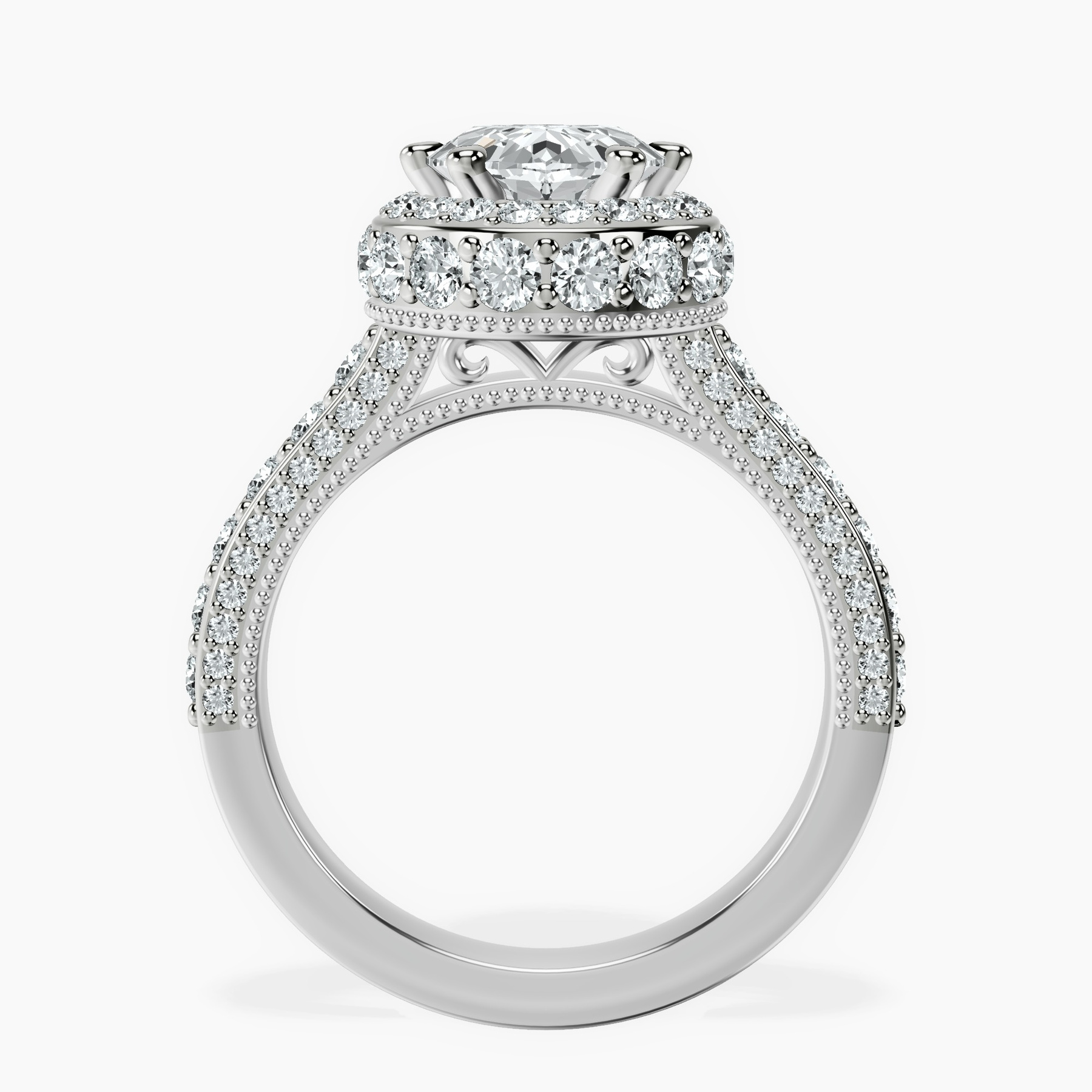 10kt White Gold Luxoré Vintage Allure Lab Diamond Ring side right image one