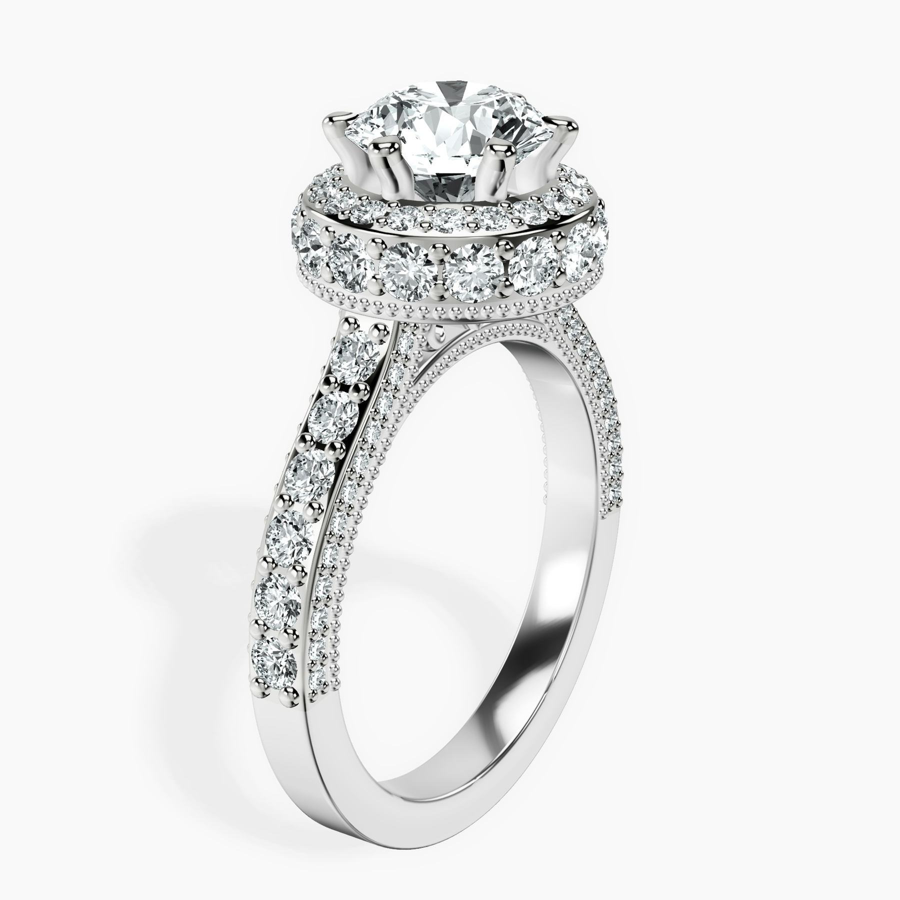 10kt White Gold Luxoré Vintage Allure Lab Diamond Ring standing product image one