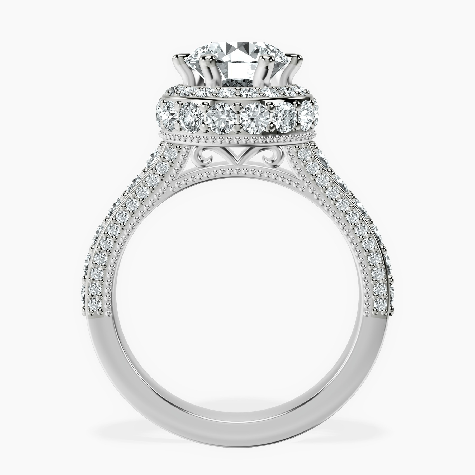 10kt White Gold Luxoré Vintage Allure Lab Diamond Ring side right image one