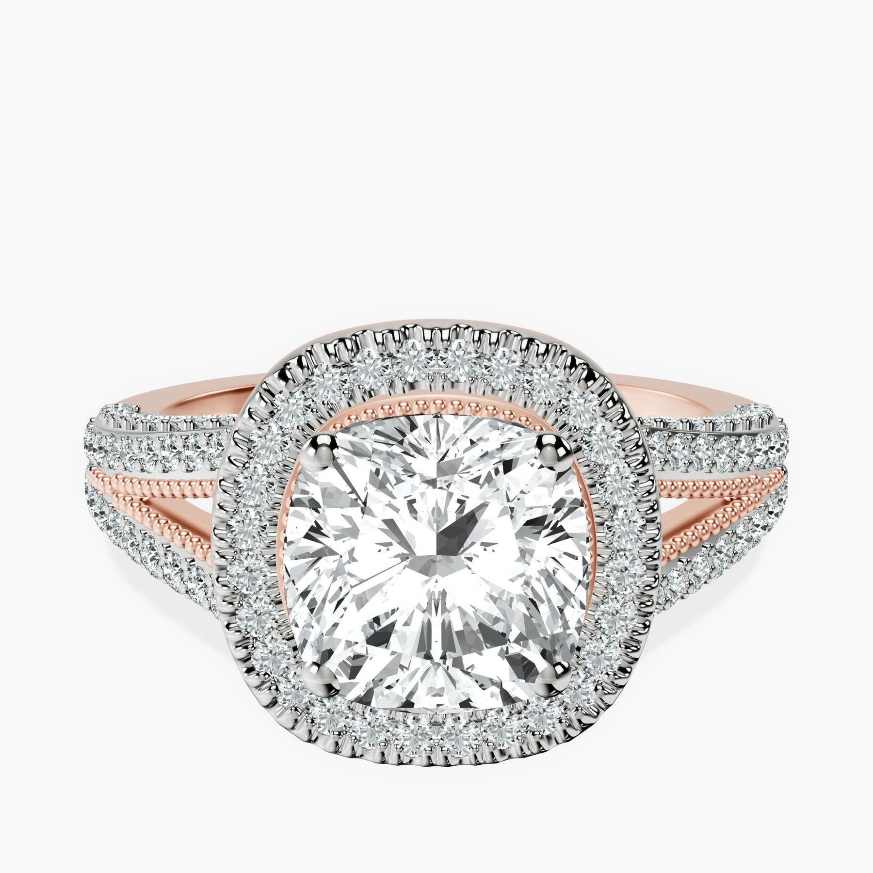 18kt Rose Gold Opulenté Antique Halo Lab Diamond Ring front image