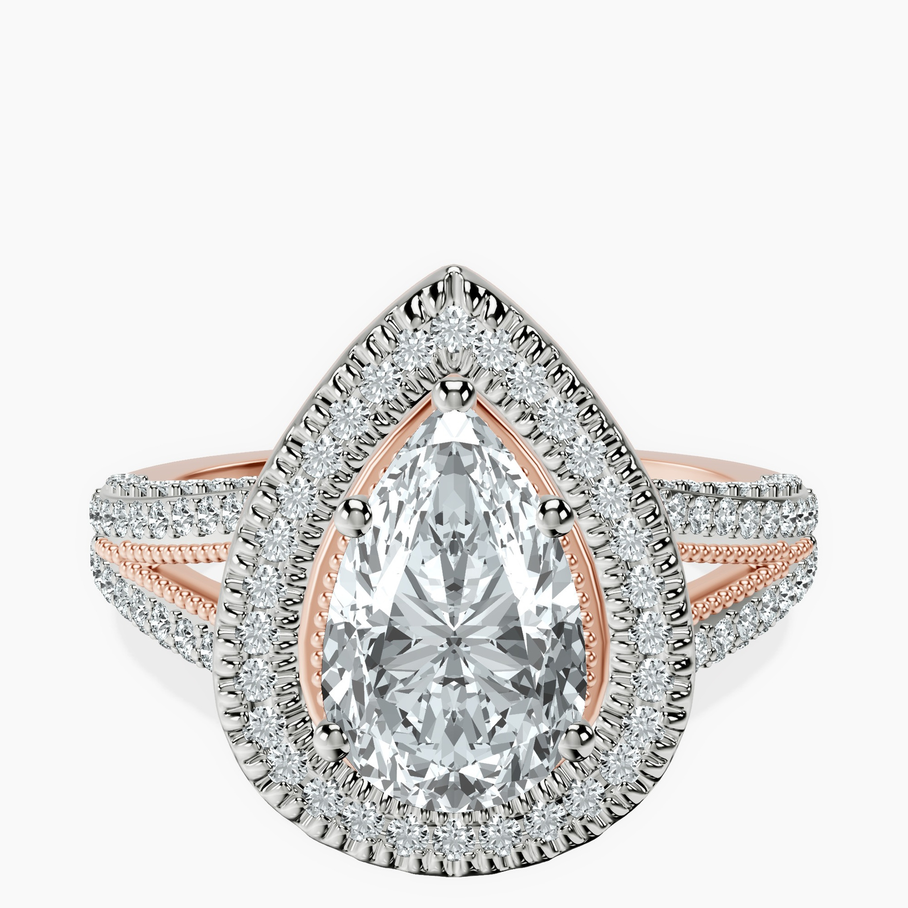 18kt Rose Gold Opulenté Antique Halo Lab Diamond Ring front image
