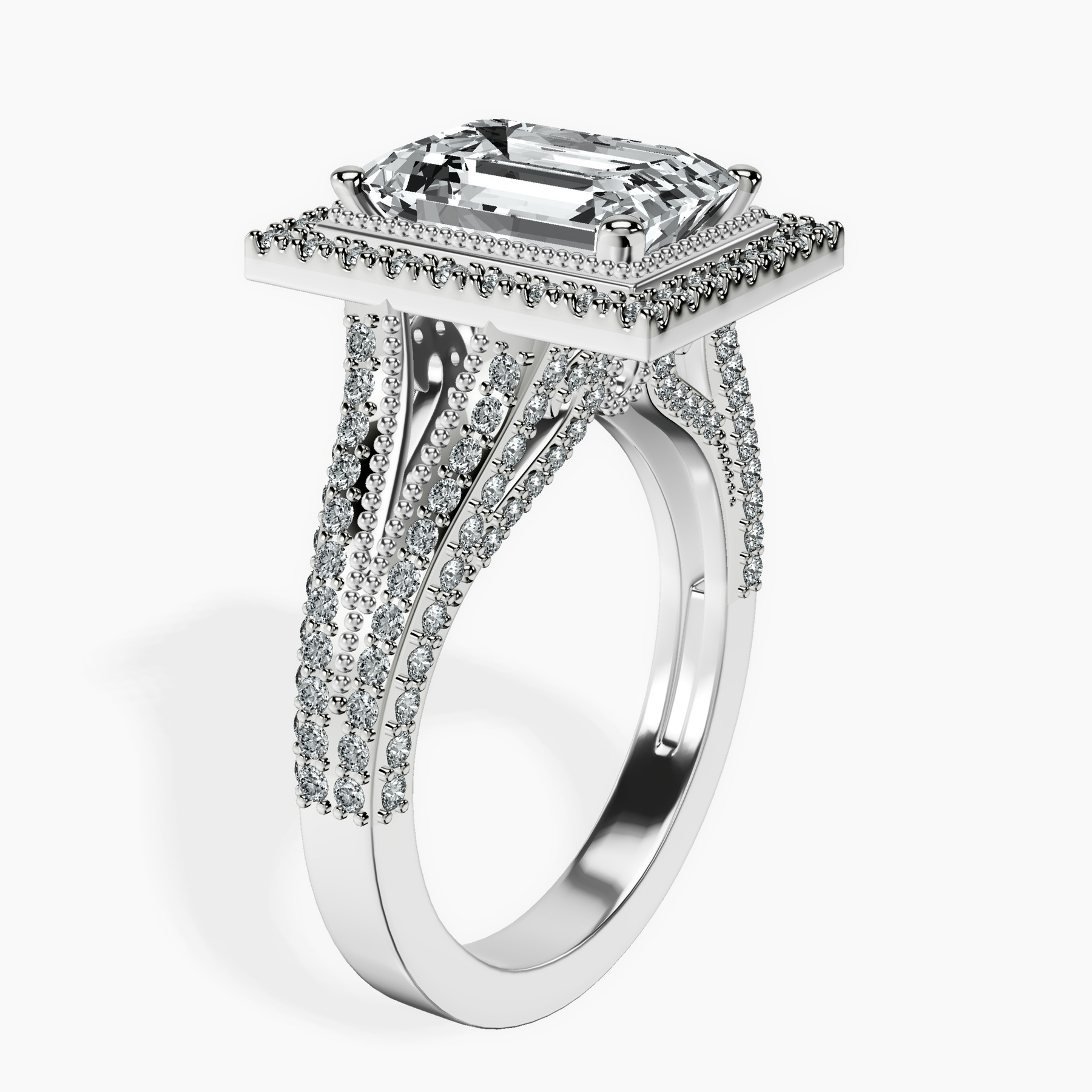 10kt White Gold Opulenté Antique Halo Lab Diamond Ring standing product image one