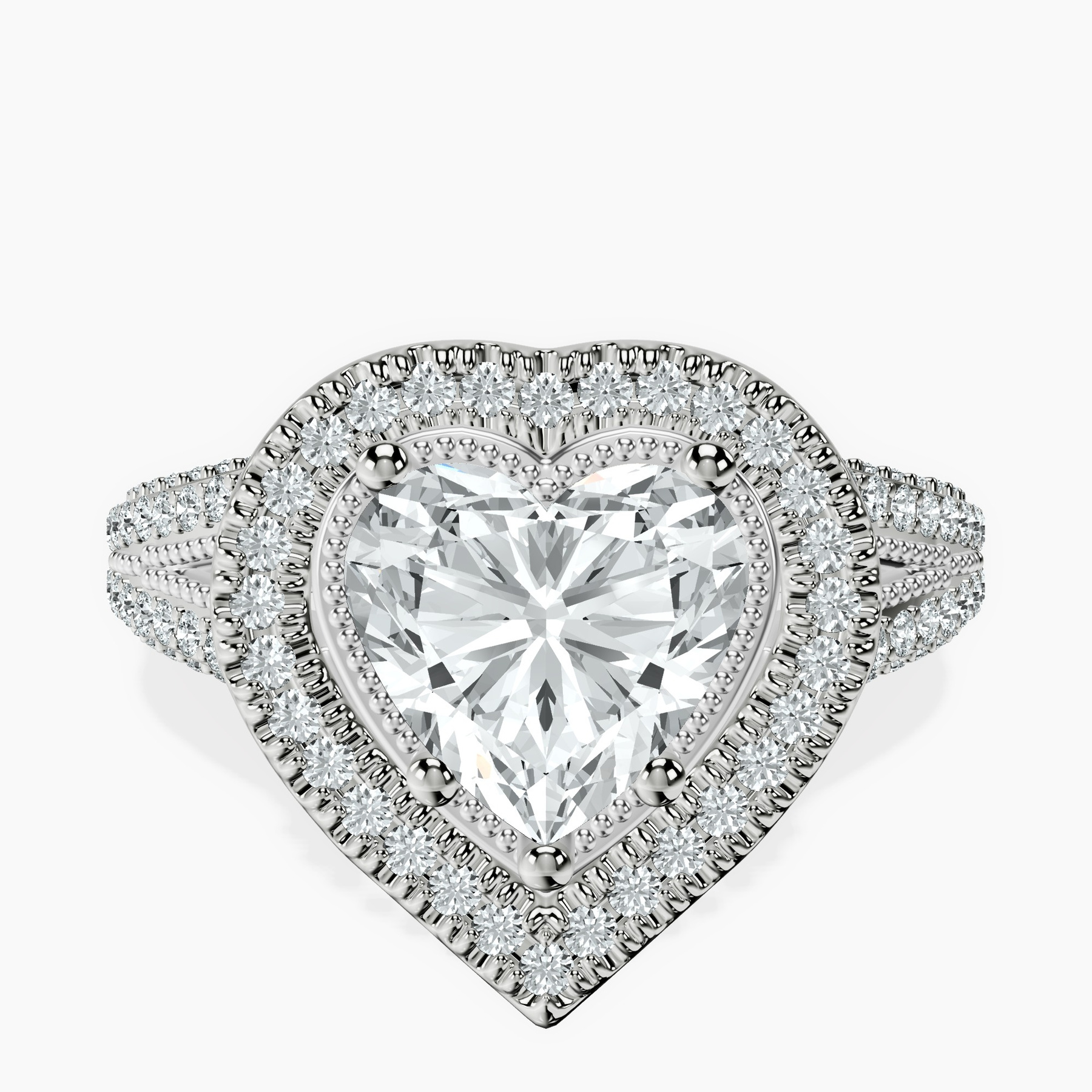Platinum Opulenté Antique Halo Lab Diamond Ring front image