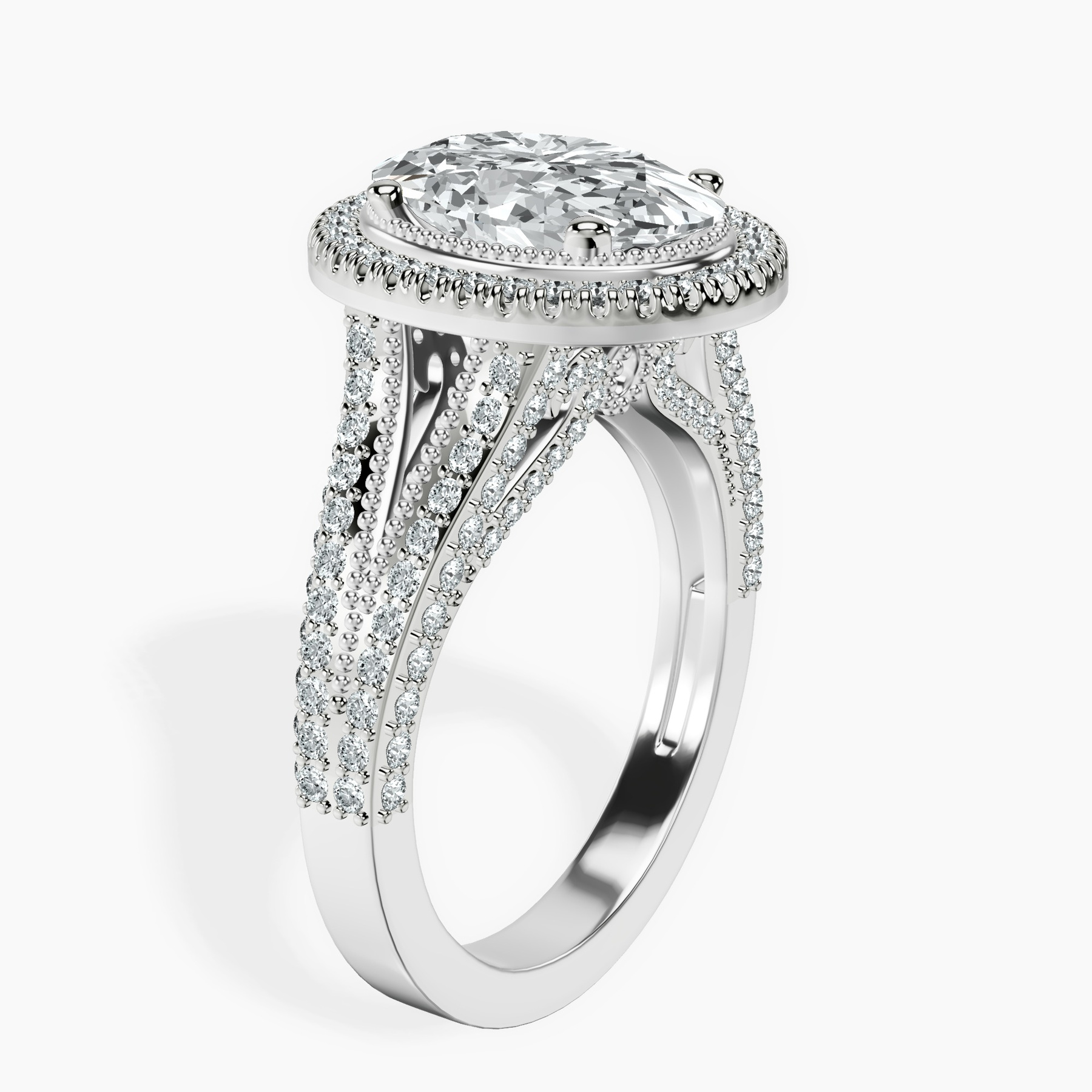 10kt White Gold Opulenté Antique Halo Lab Diamond Ring standing product image one